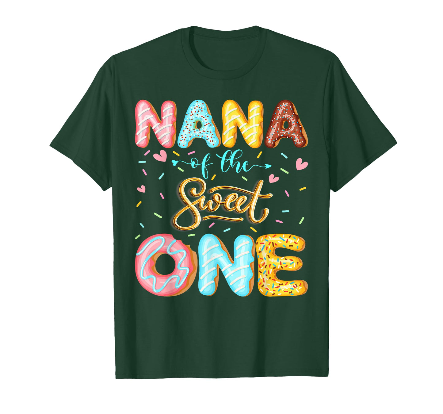 Nana of The Sweet One 1st Birthday Girl Donut Lover T-Shirt