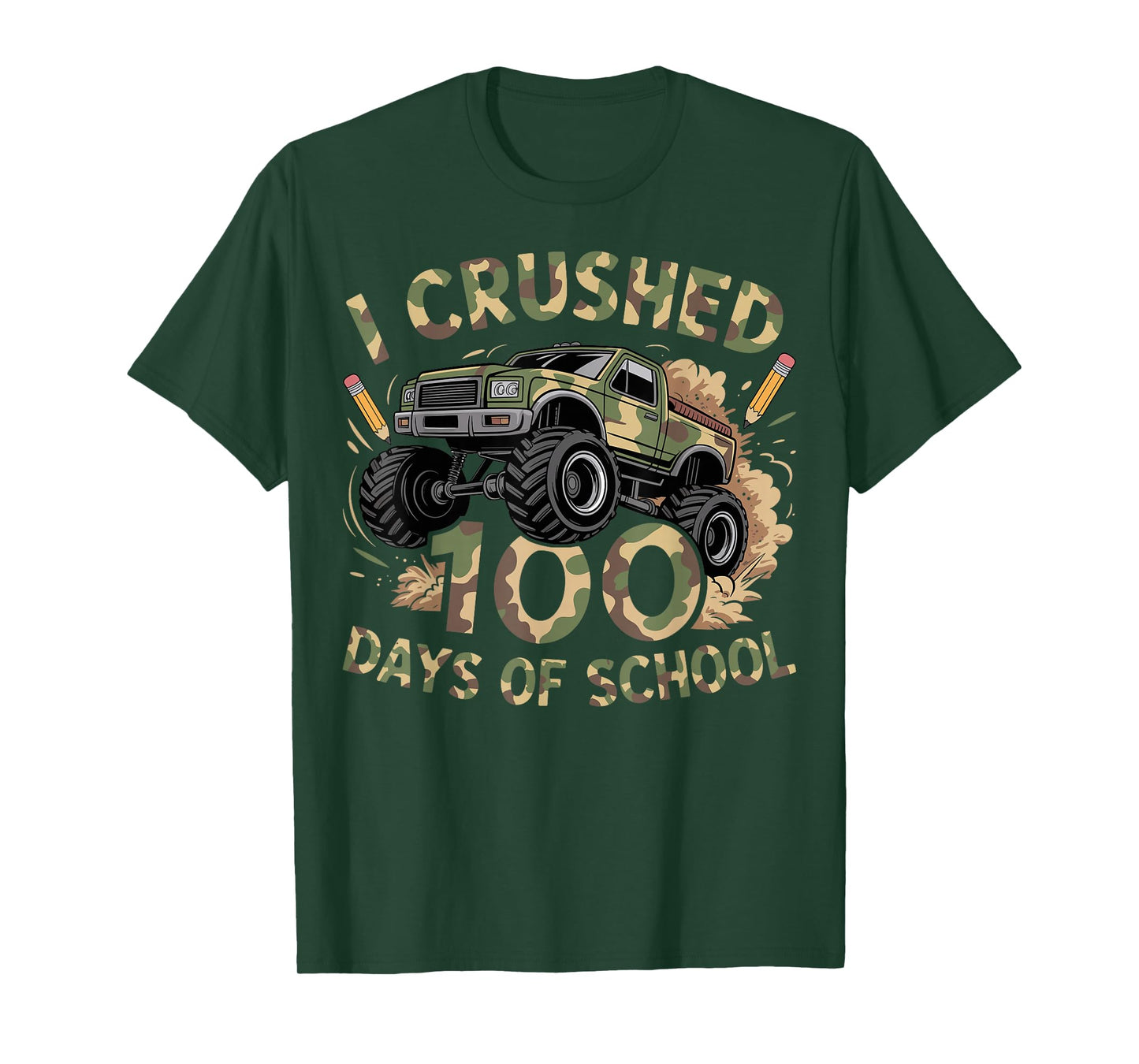 100 Days of School Monster Truck 100th Day of School Boys T-Shirt