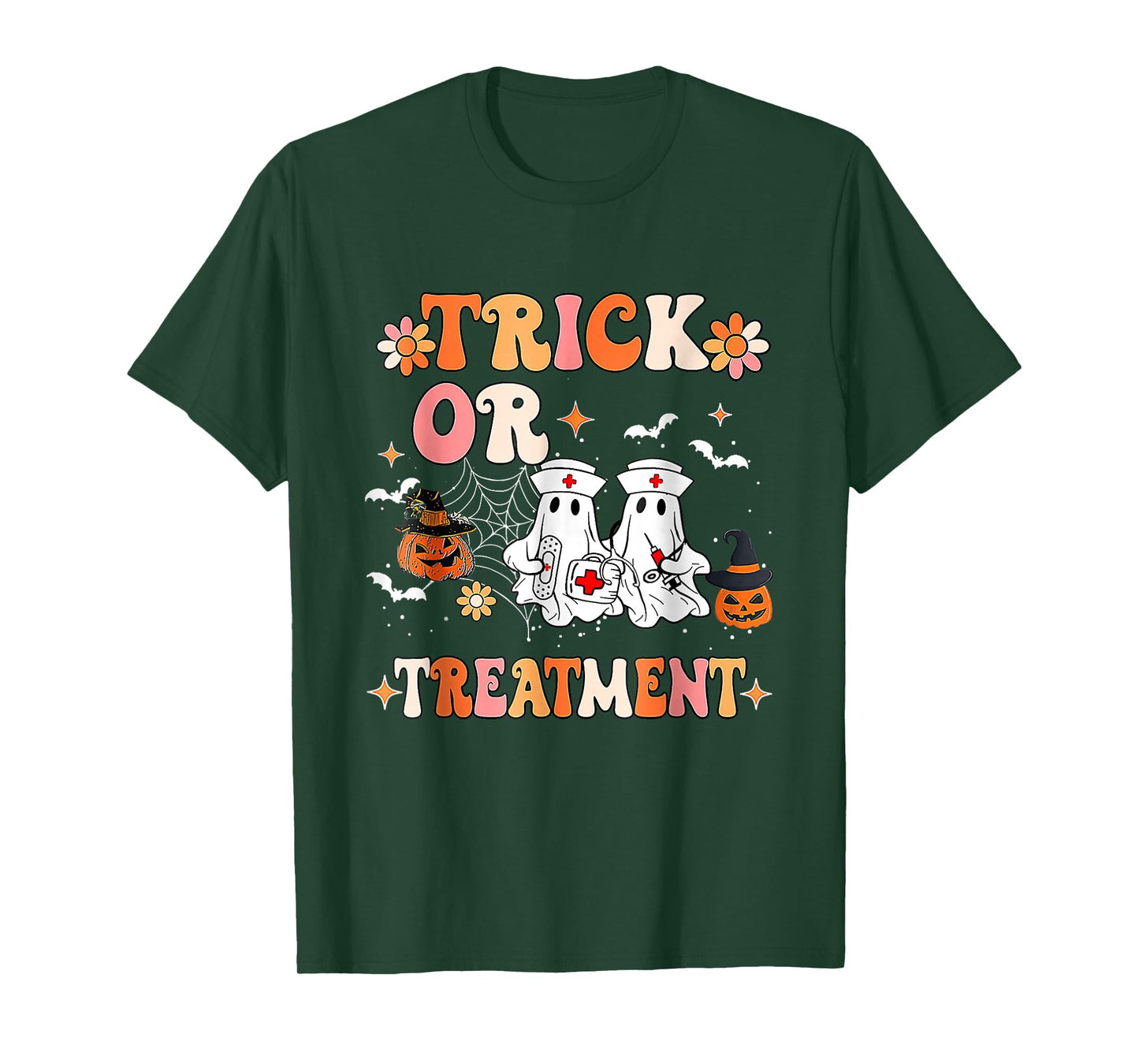 Trick Or Treatment Halloween Radiation Oncology Rad Therapy T-Shirt