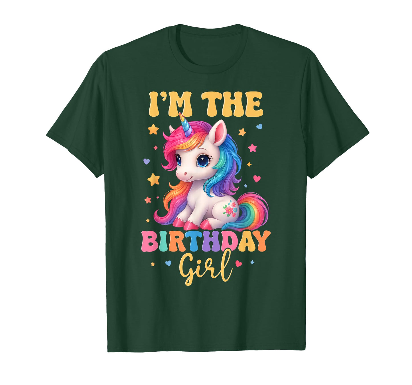 Unicorn Rainbow I'm The Birthday Girl Unicorn Birthday Party T-Shirt