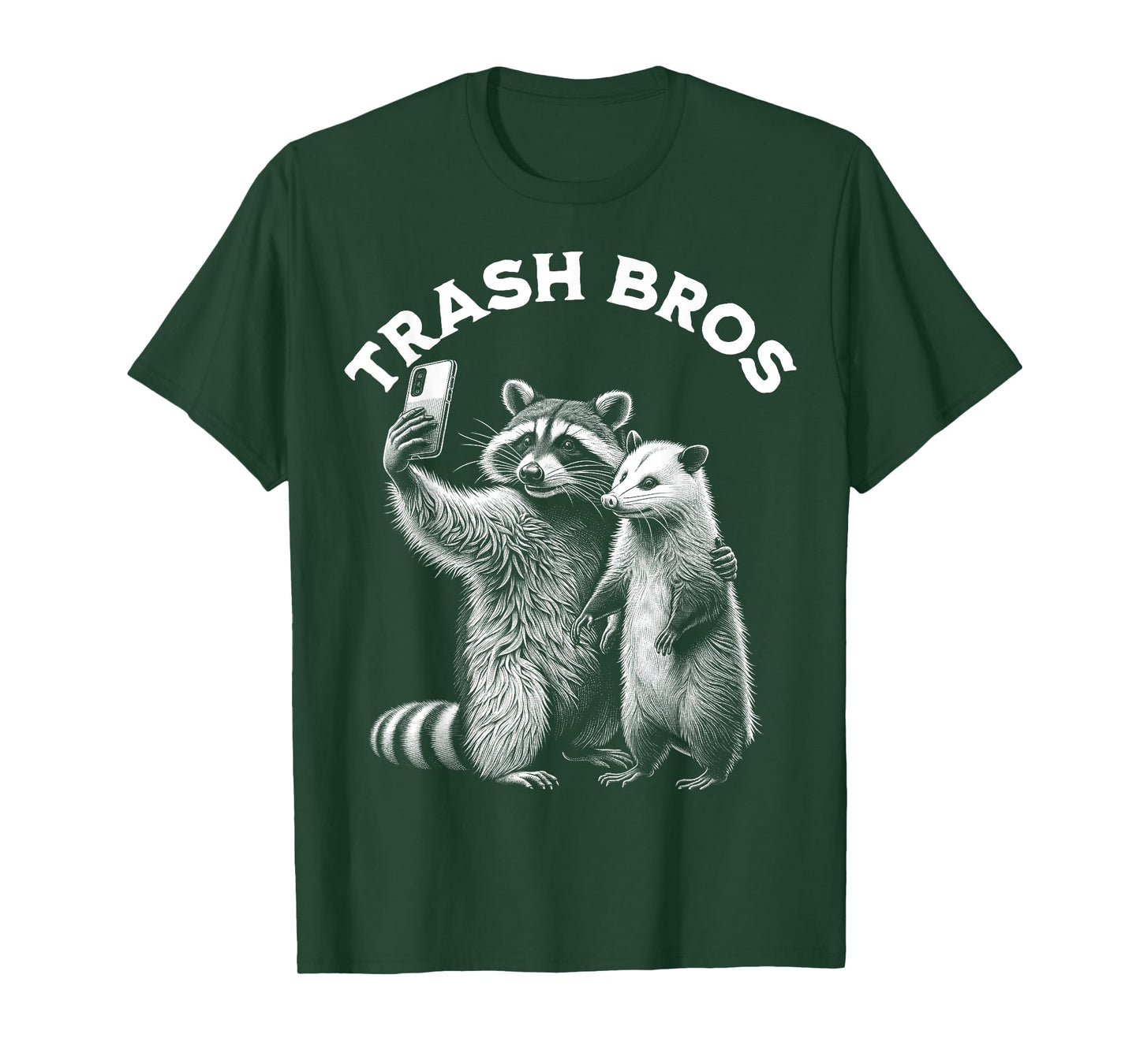 Opossum Racoon Trash Bros Selfie Funny Meme Possum Graphic T-Shirt