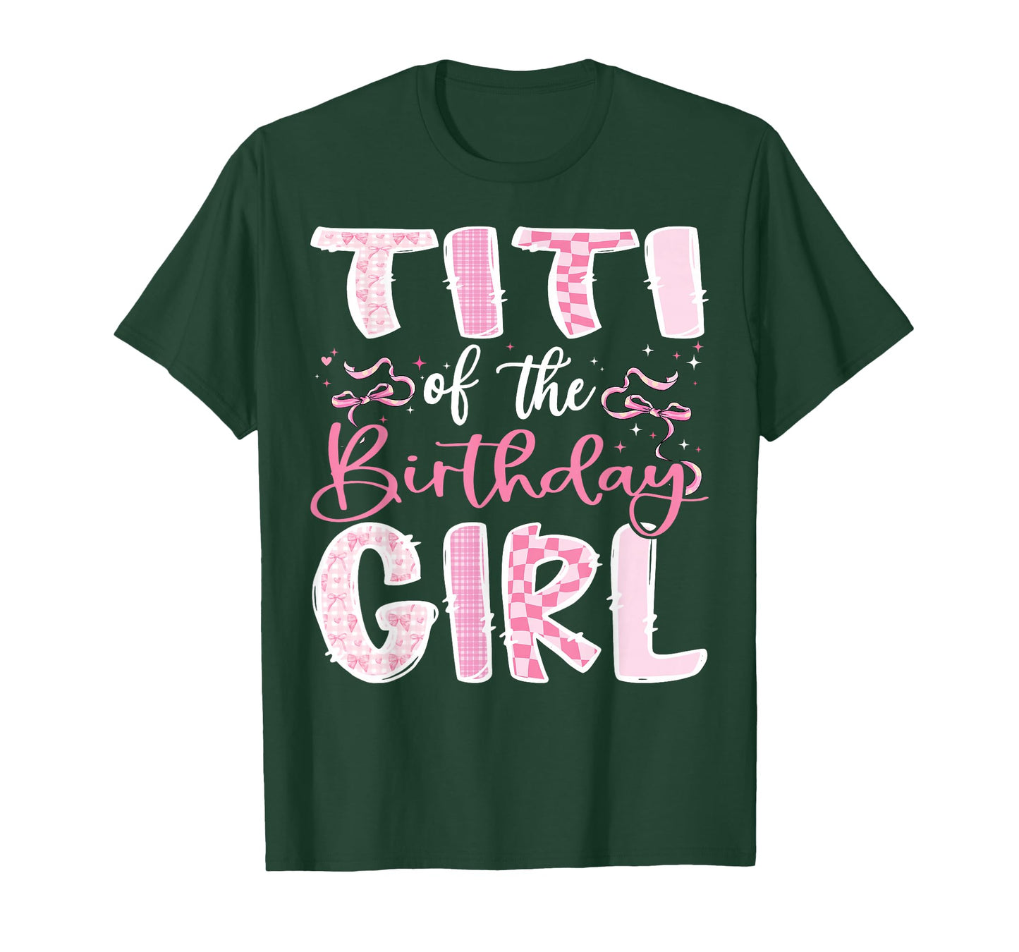 Titi of The Birthday Girl Pink Coquette Bow Family T-Shirt