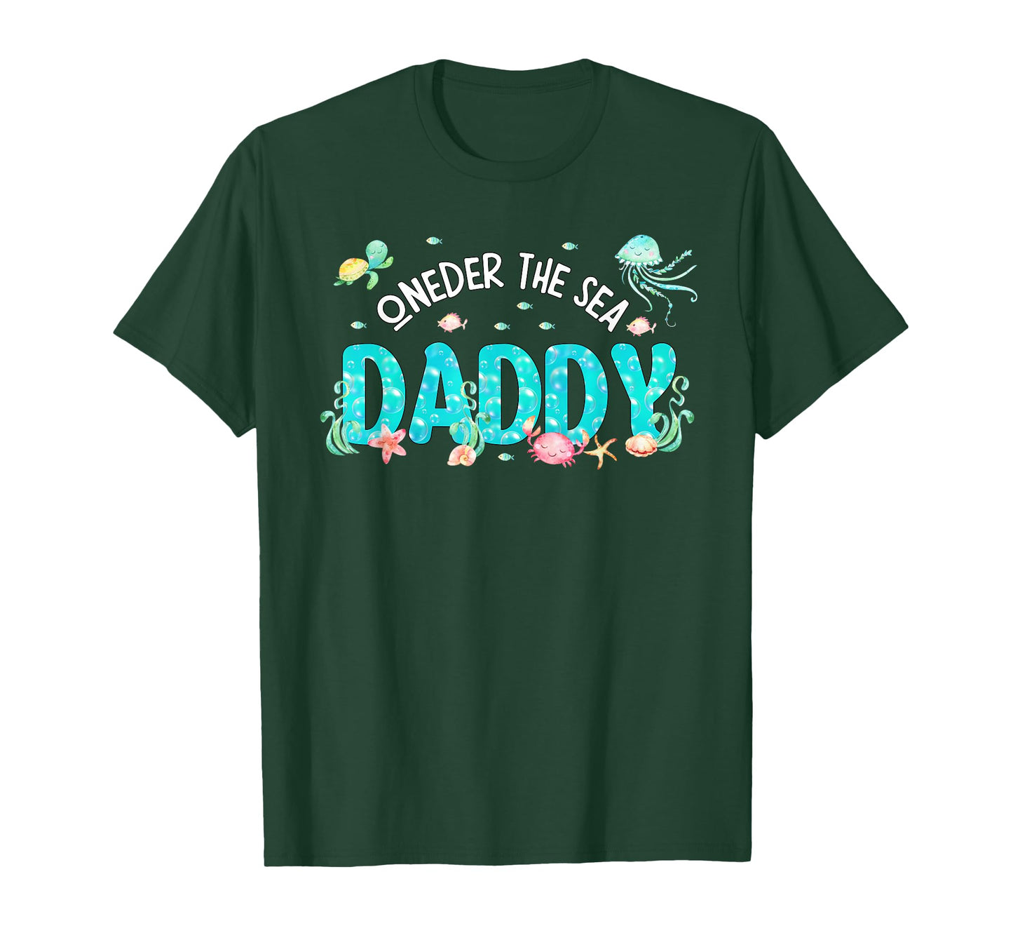 Mens Under Sea Daddy Birthday Girl Boy Matching Family Party T-Shirt