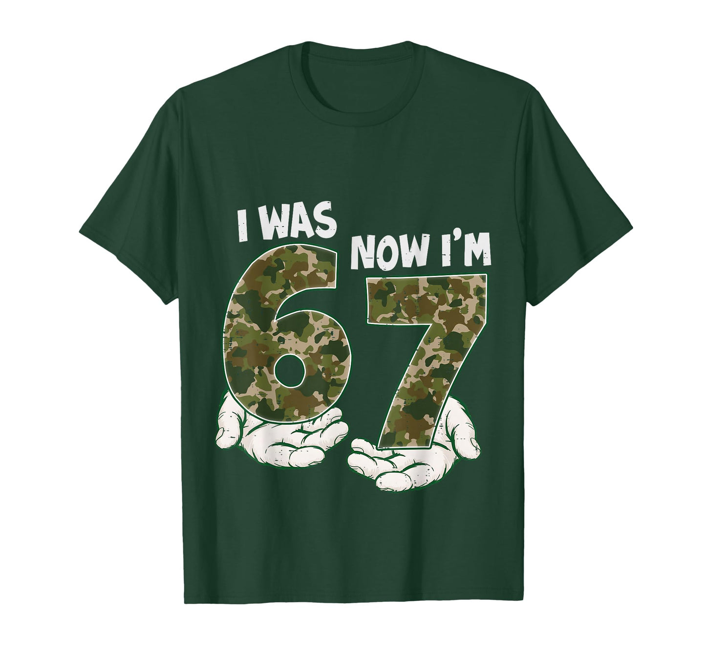I was 6 Now I'm 7 Camo Birthday Six Seven Meme Boy Girl T-Shirt