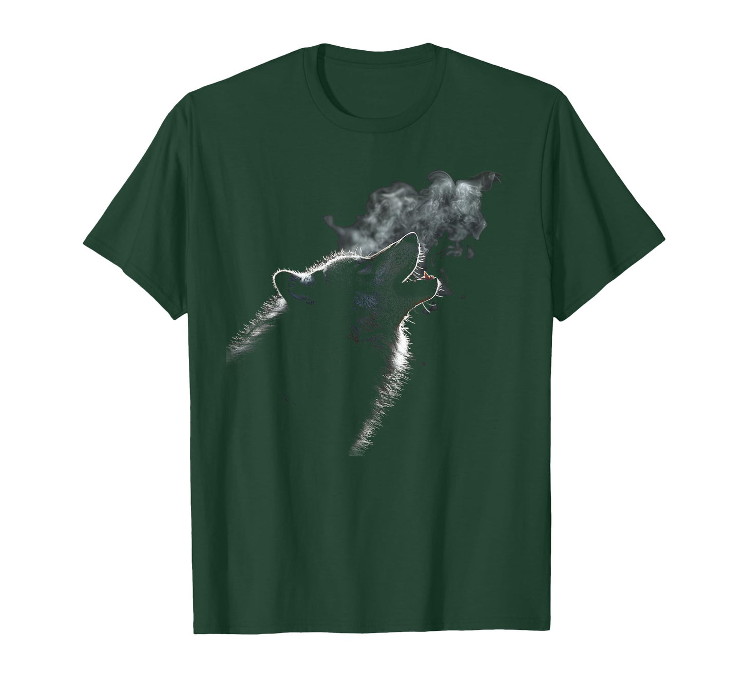 Alpha Wolf Howling to Moon Dark Fantasy Graphic Wolf Lovers T-Shirt