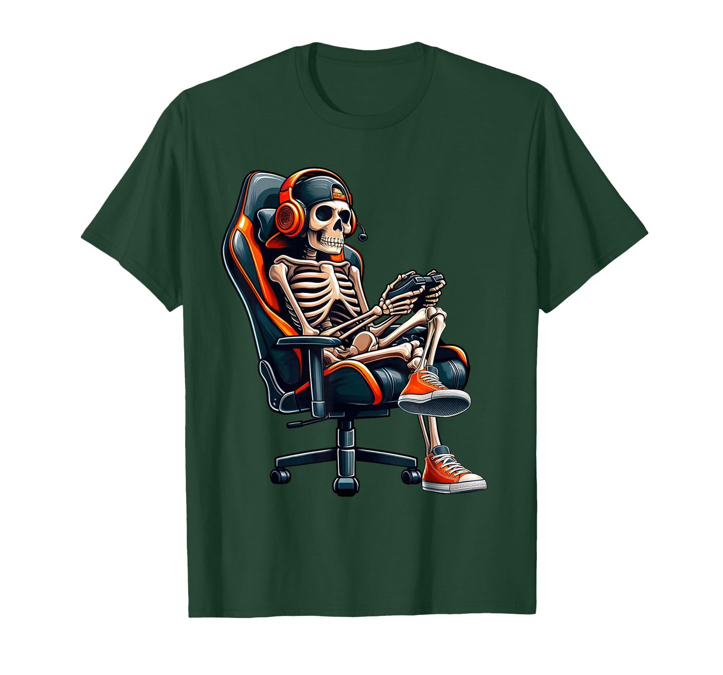 Halloween Shirts Skeleton Gamer Video Gaming Boys Men Kids T-Shirt