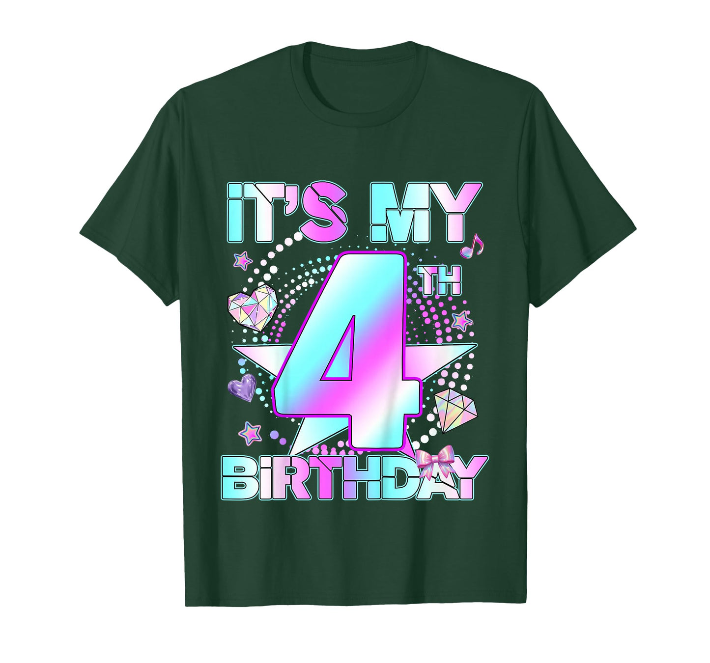 4 Years Old Birthday Kpop Kids Toddler 4th Birthday Girl T-Shirt