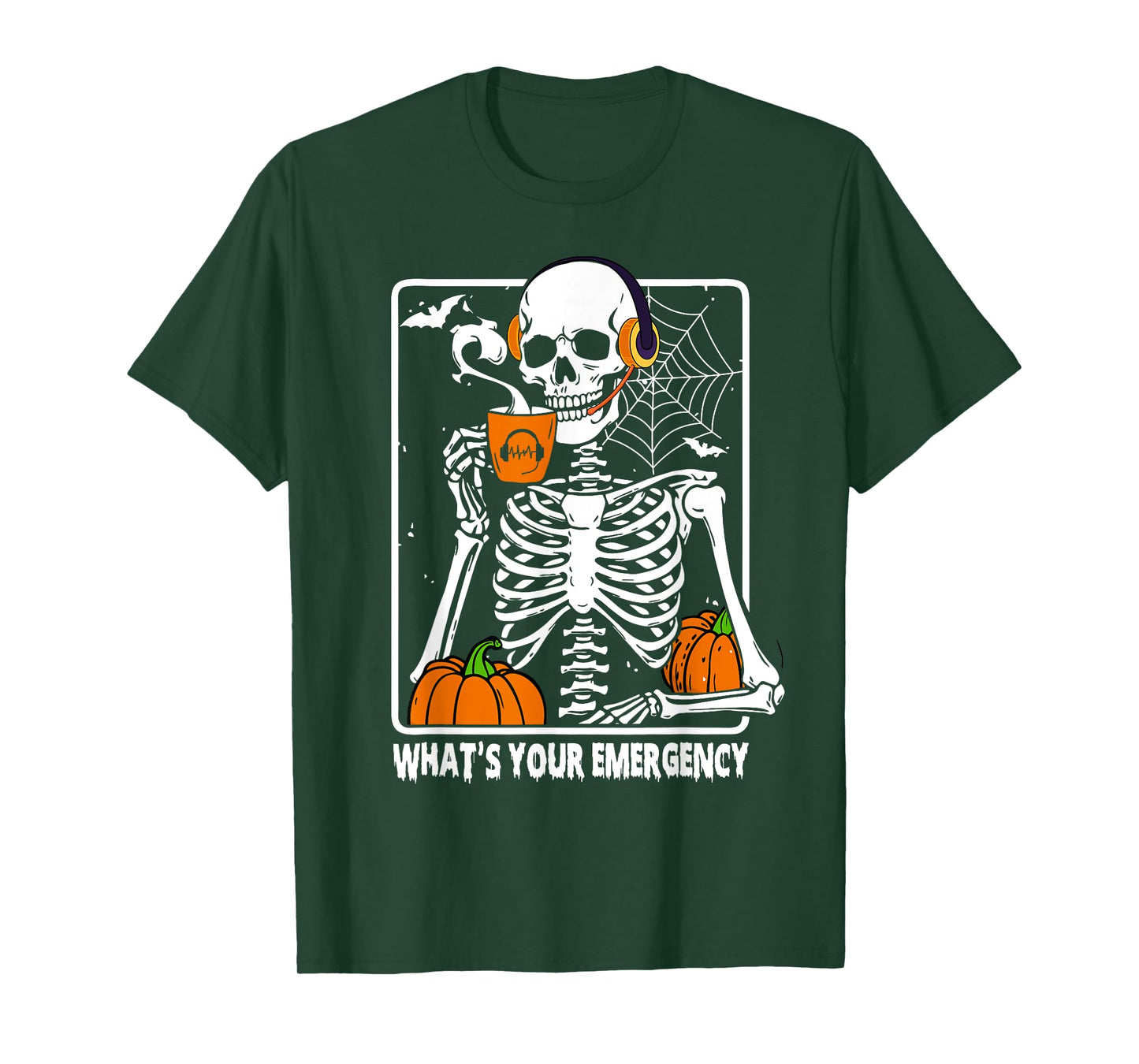 Skeleton Halloween 911 Dispatcher Funny What Your Emergency T-Shirt