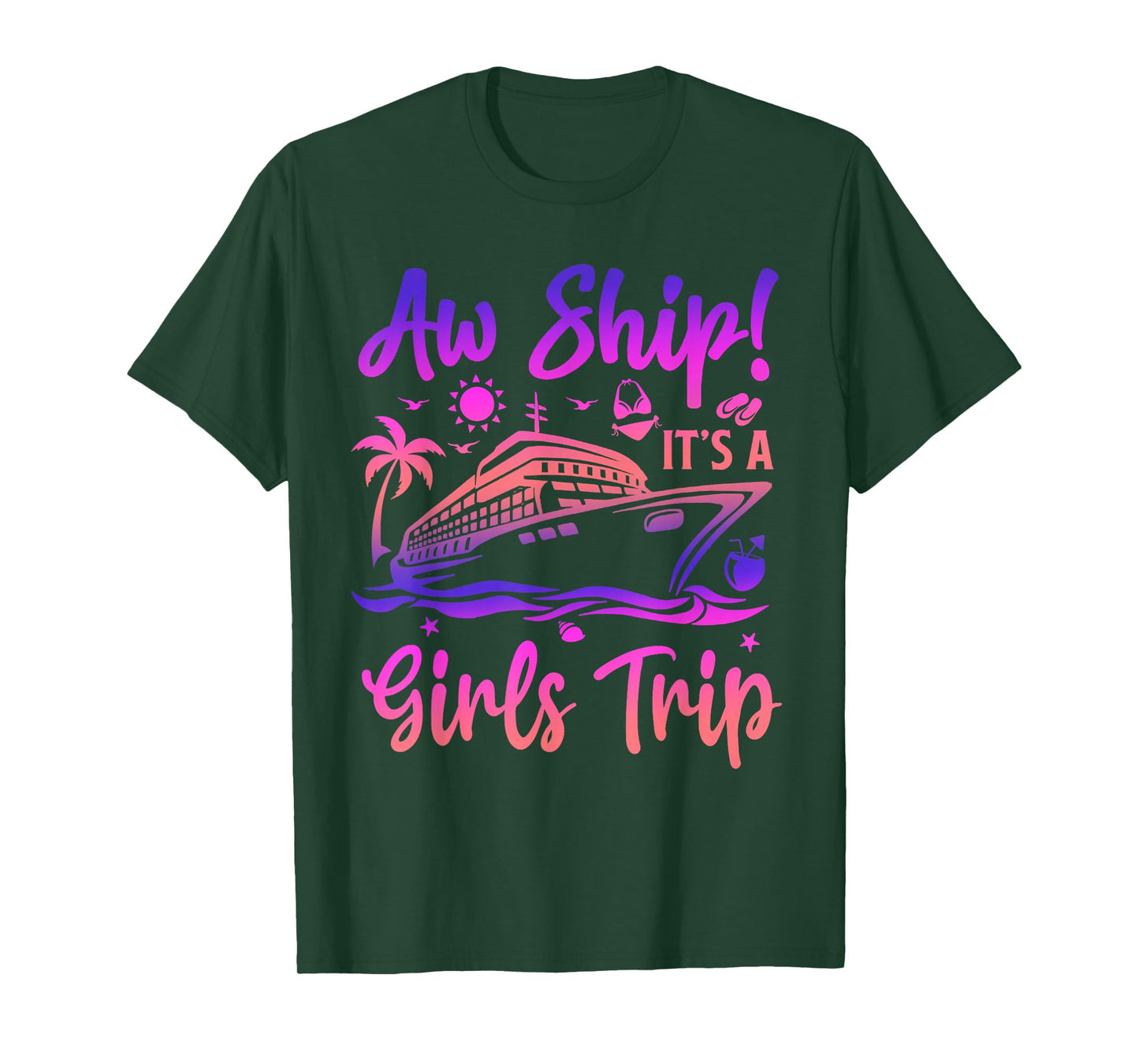 Aw Ship! It's A Girls Trip Cruise 2024 Vacation Matching T-Shirt