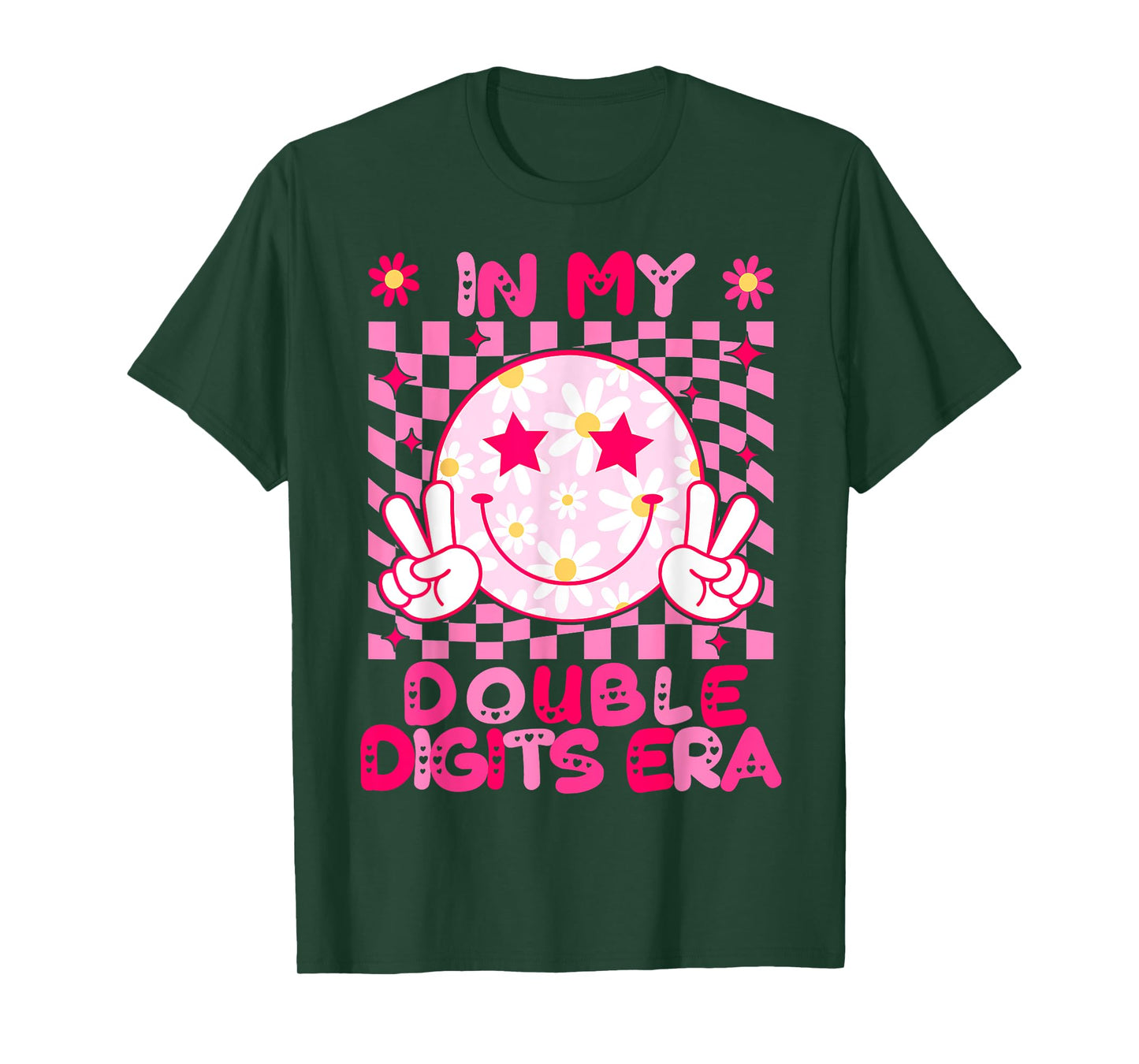 In My Double Digits Era Retro 10 Year Old 10th Birthday Girl T-Shirt