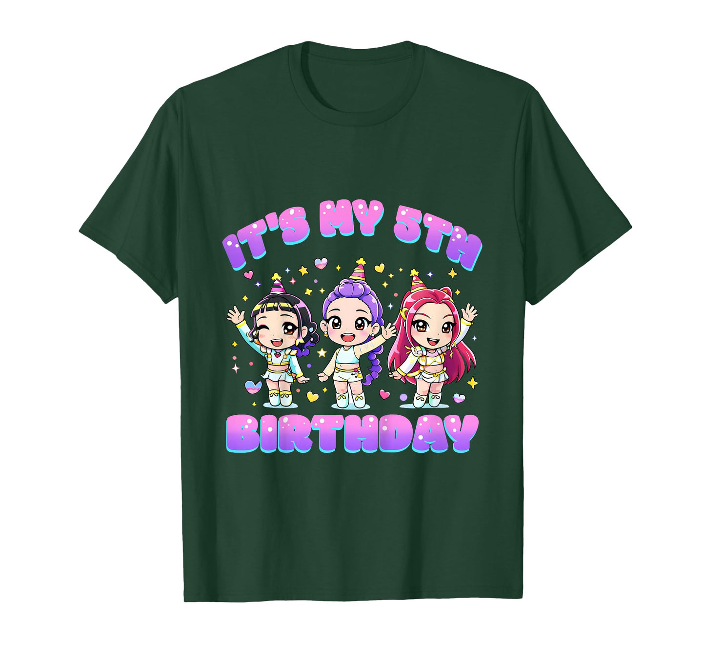 5 Years Old Birthday K pop Kids 5th Birthday Girls K-pop T-Shirt