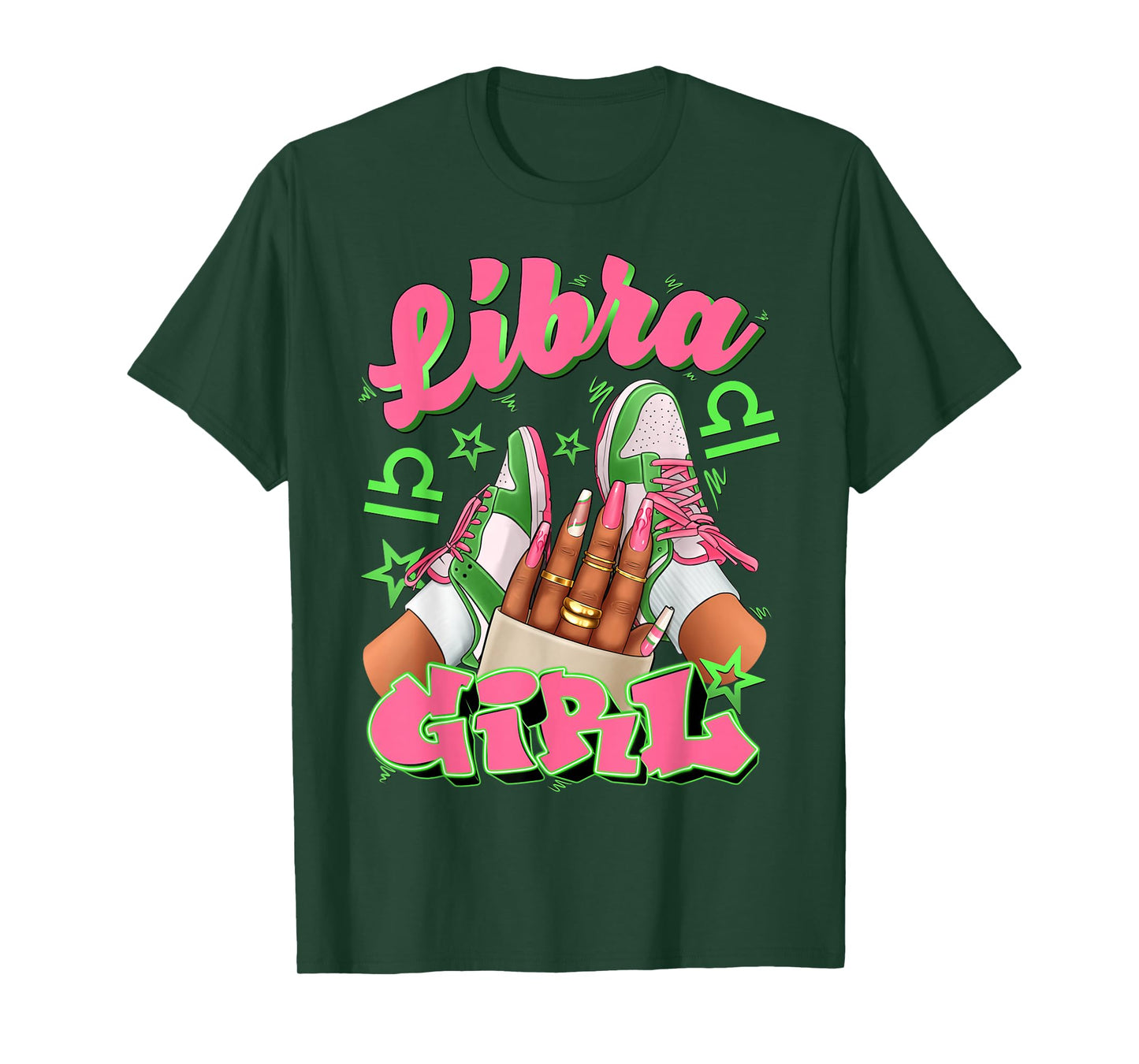 Libra Girl Birthday Queen Sneakers Astrology Zodiac T-Shirt