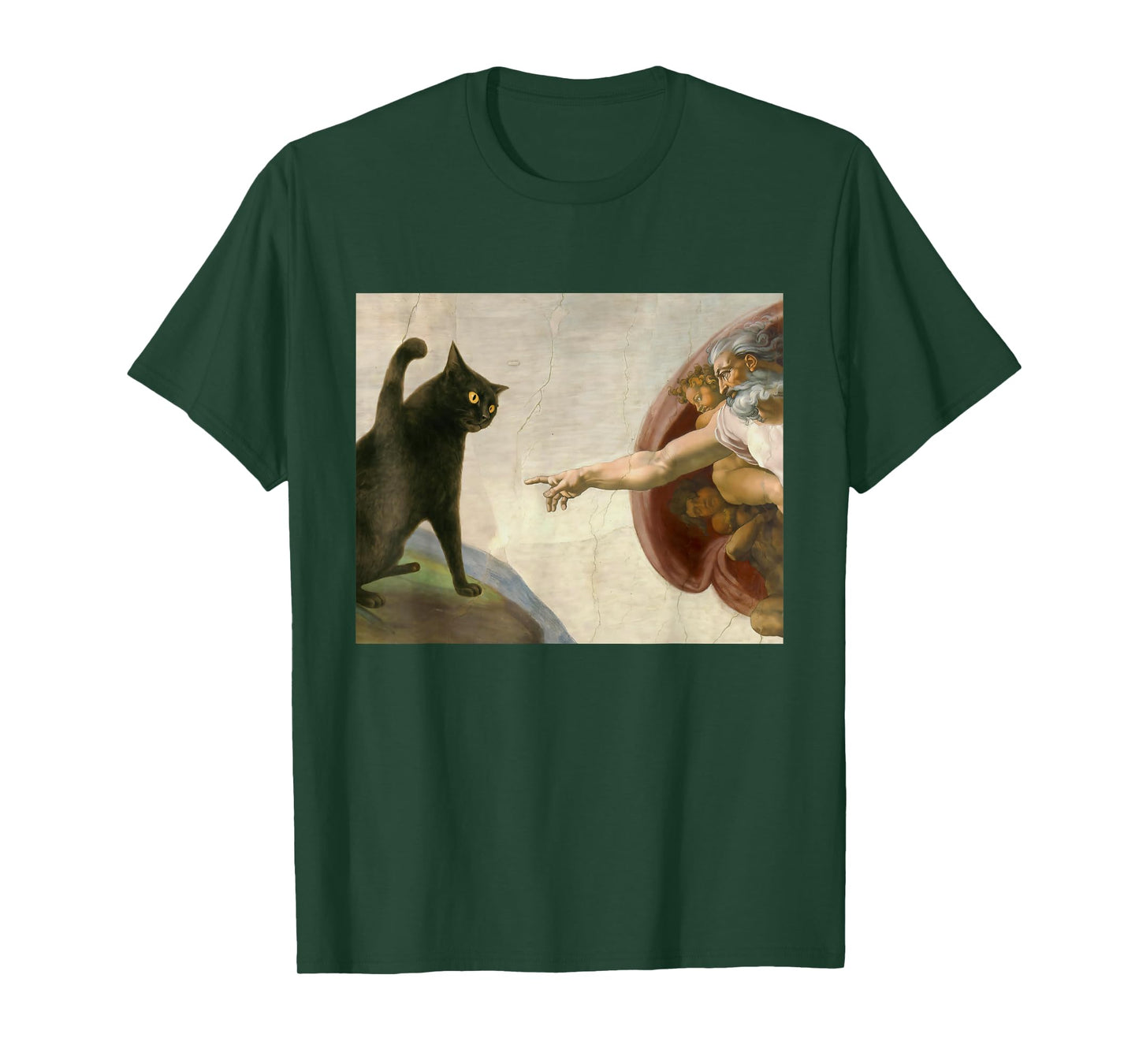 Funny Cat Slap Sarcastic Creation of Adam Cat Meme Cat Lover T-Shirt