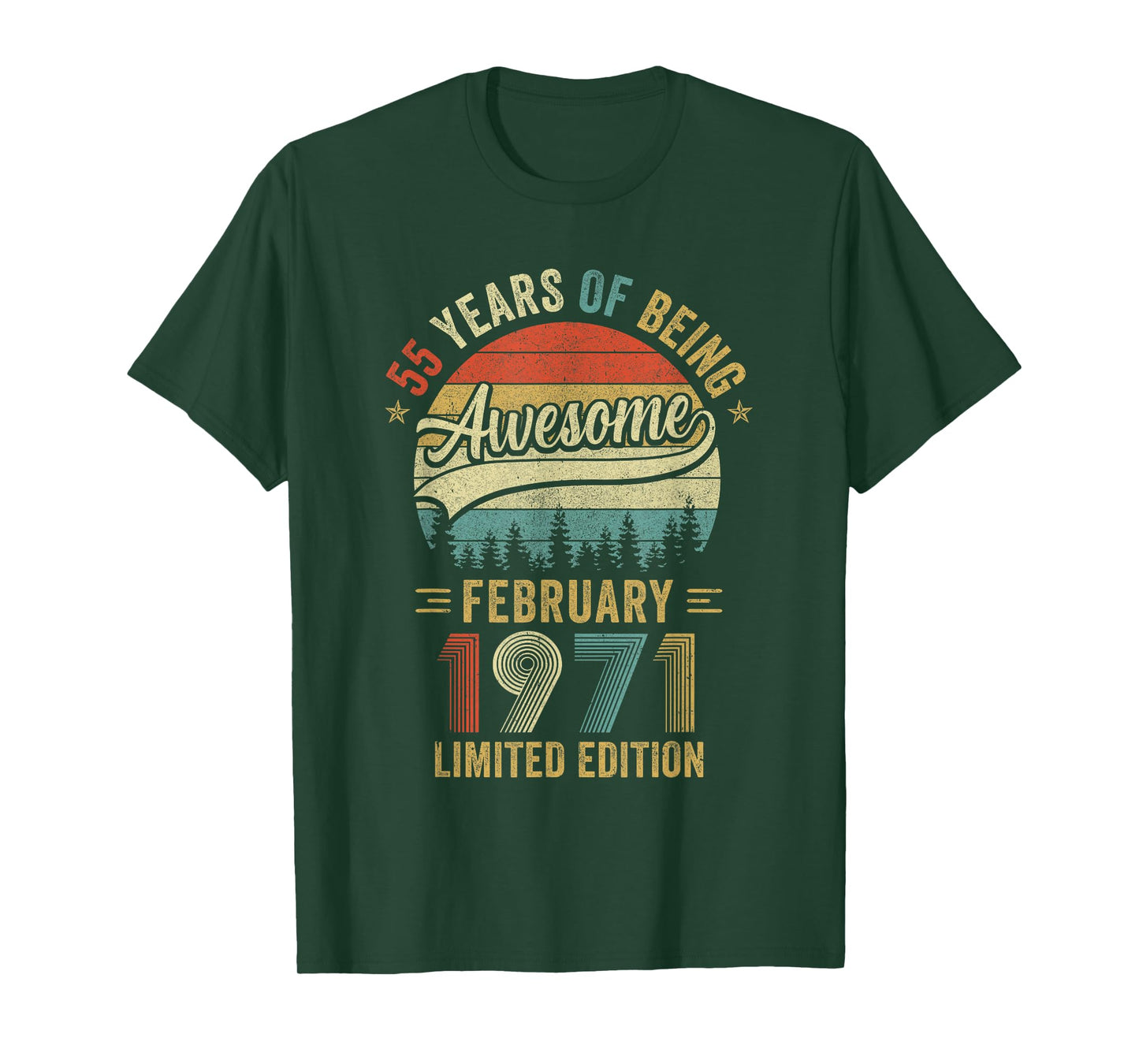 Vintage February 1971 Old 55Th Birthday Men Women T-Shirt
