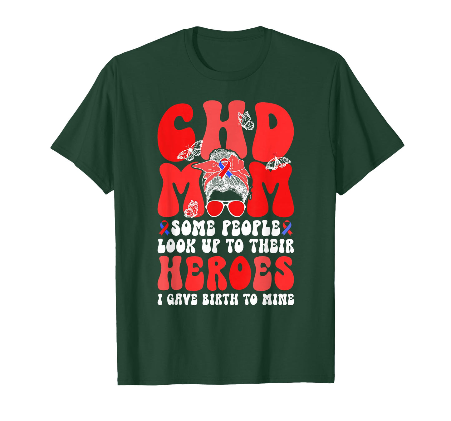 CHD Mom CHD Awareness Groovy Congenital Heart Disease Mom T-Shirt