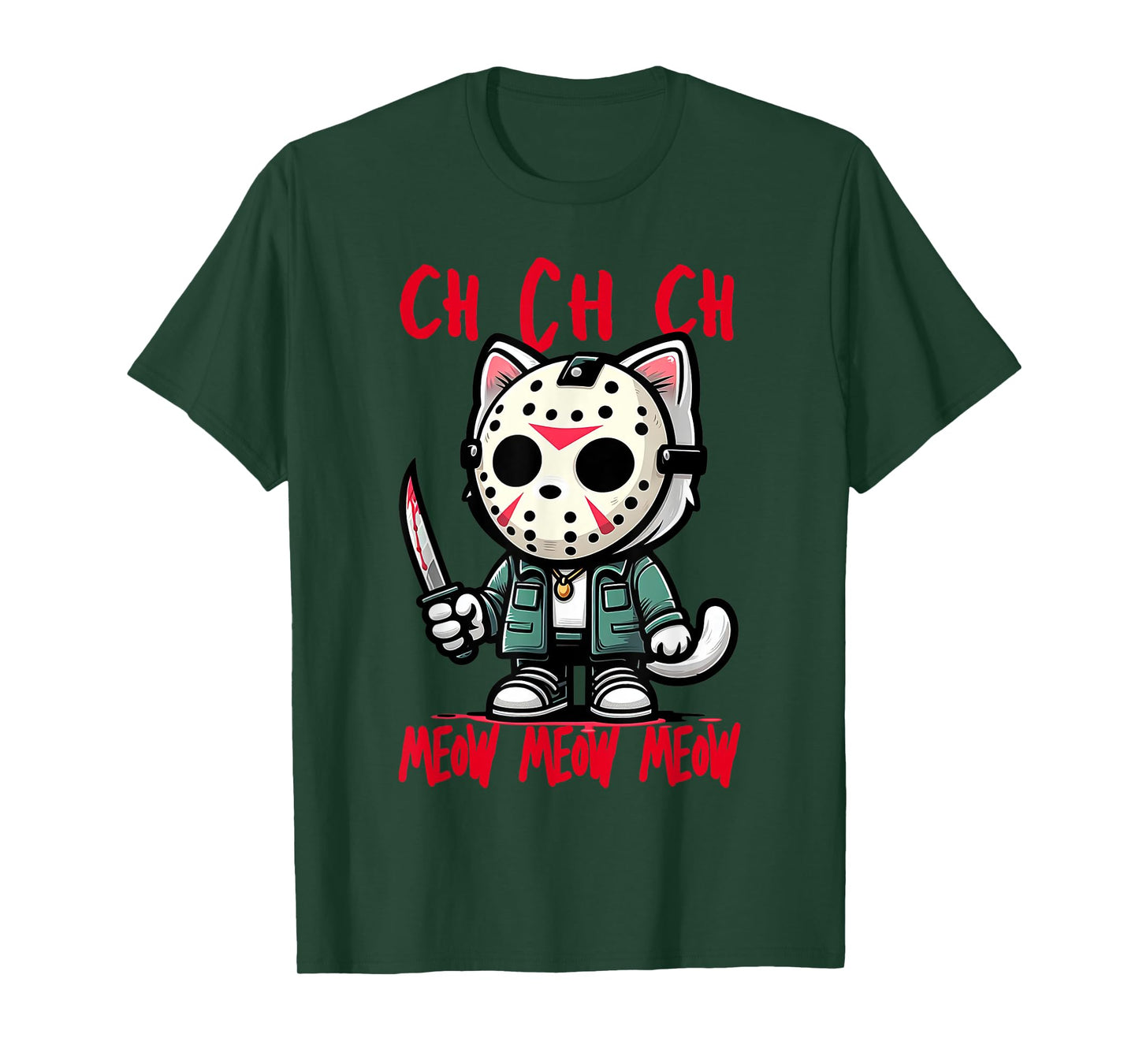 Ch Ch Ch Meow Meow Meow Friday Halloween Costume Funny Cat T-Shirt