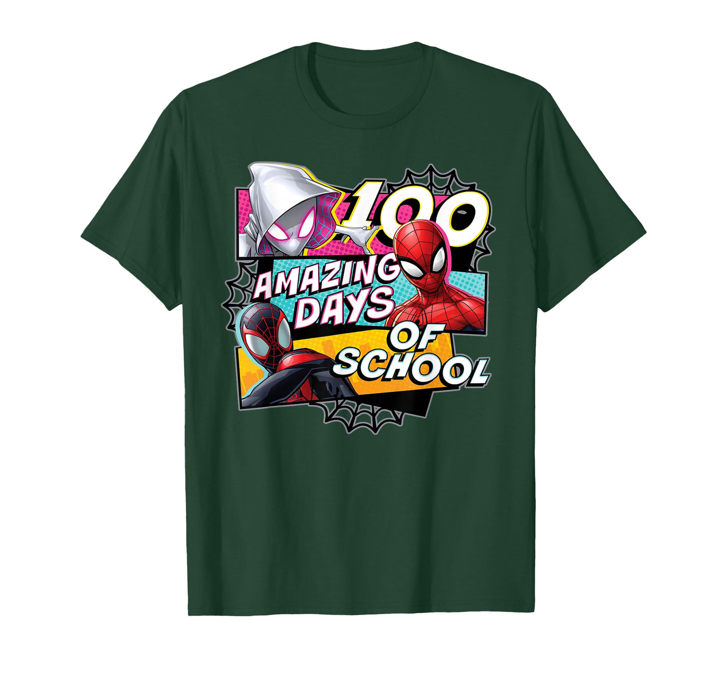 Marvel Super Heroes Team Spidey 100 Days of School 100th Day T-Shirt