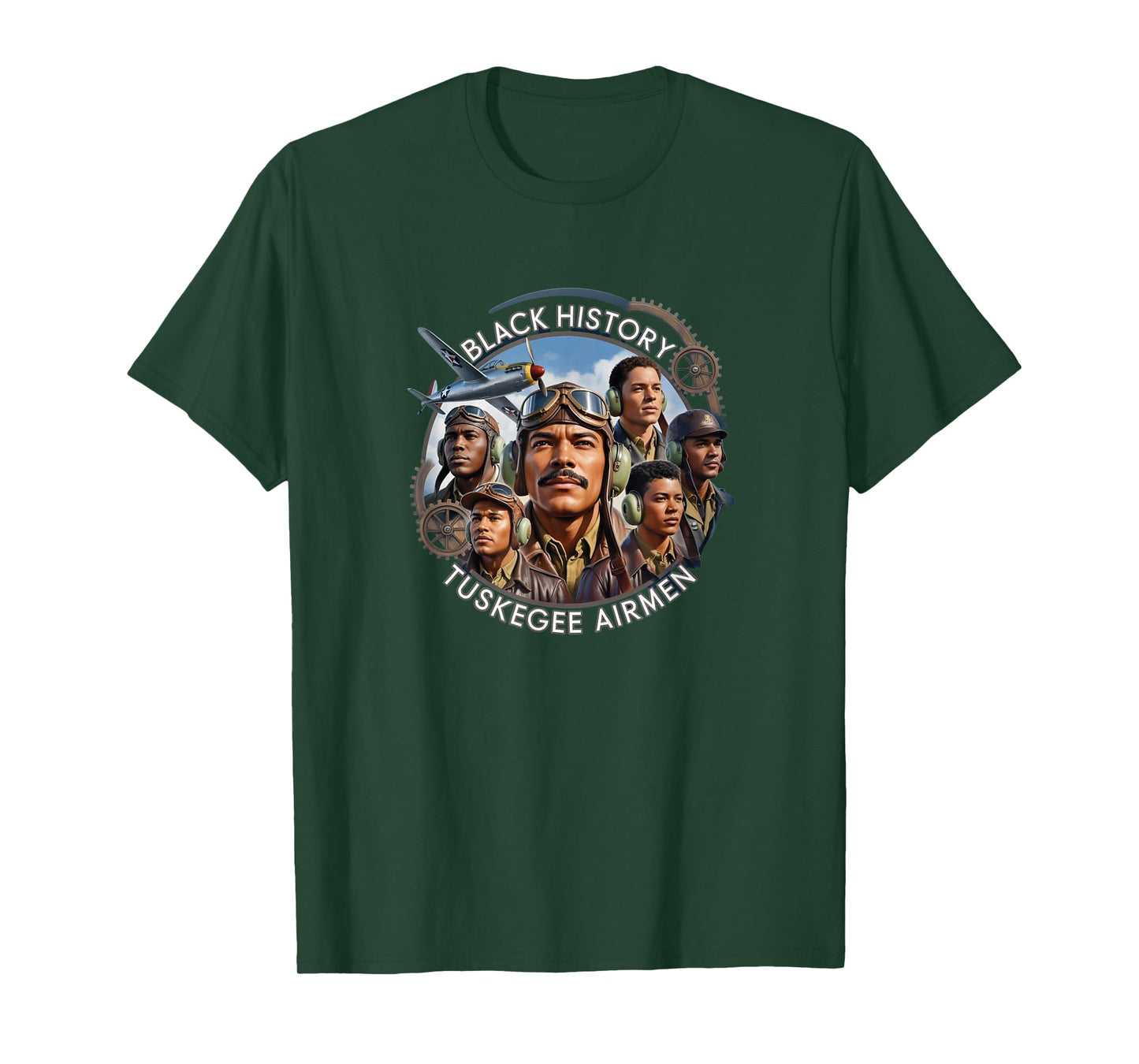 Retro Black Airmen Black History World War 2 Tuskegee Pilots T-Shirt
