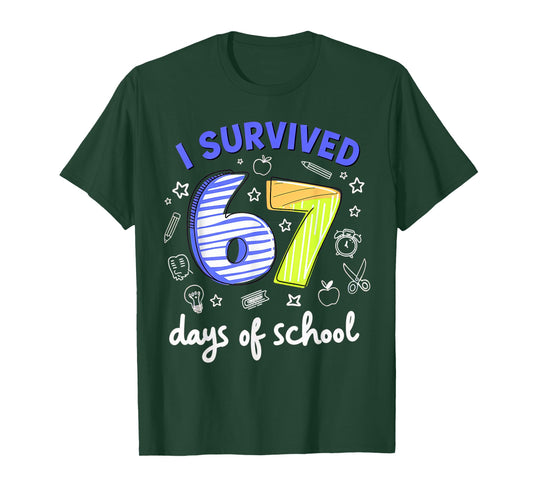 I Survived 67 Days of School Meme Teacher Student T-Shirt
