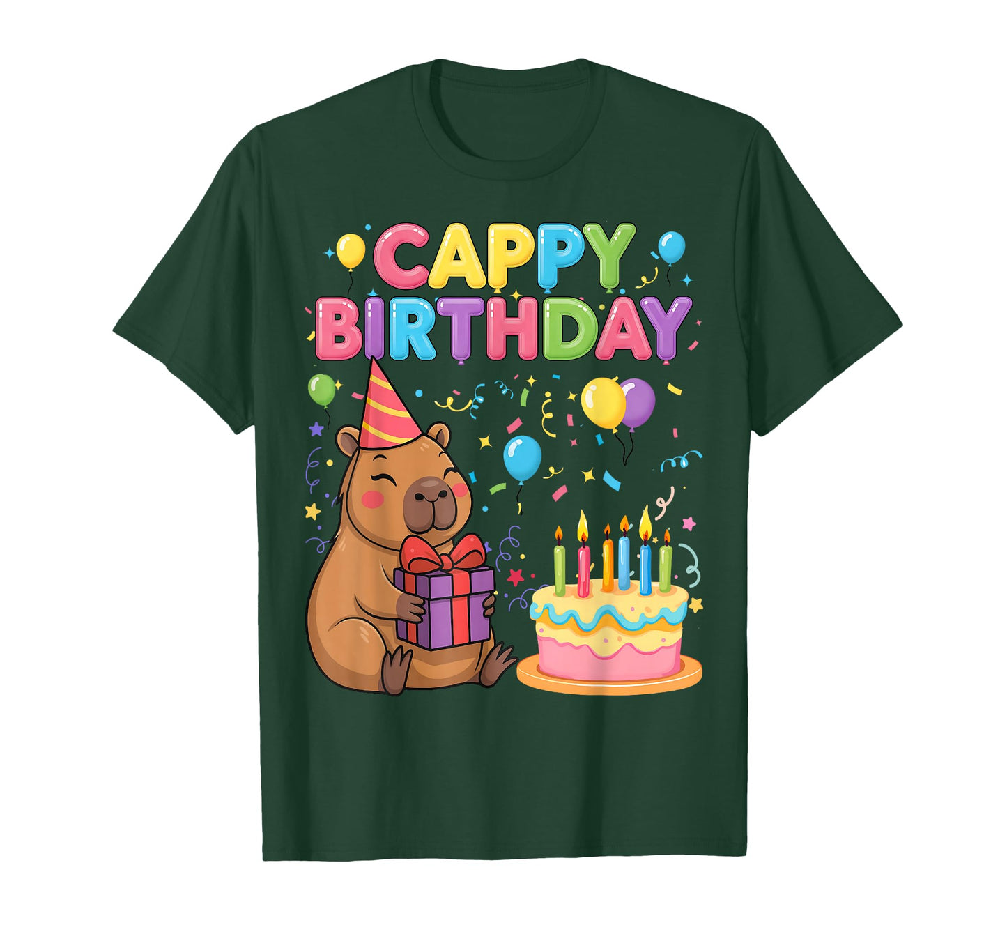 Capybara Lovers Cappy Birthday Girl Boy Happy Birthday Party T-Shirt
