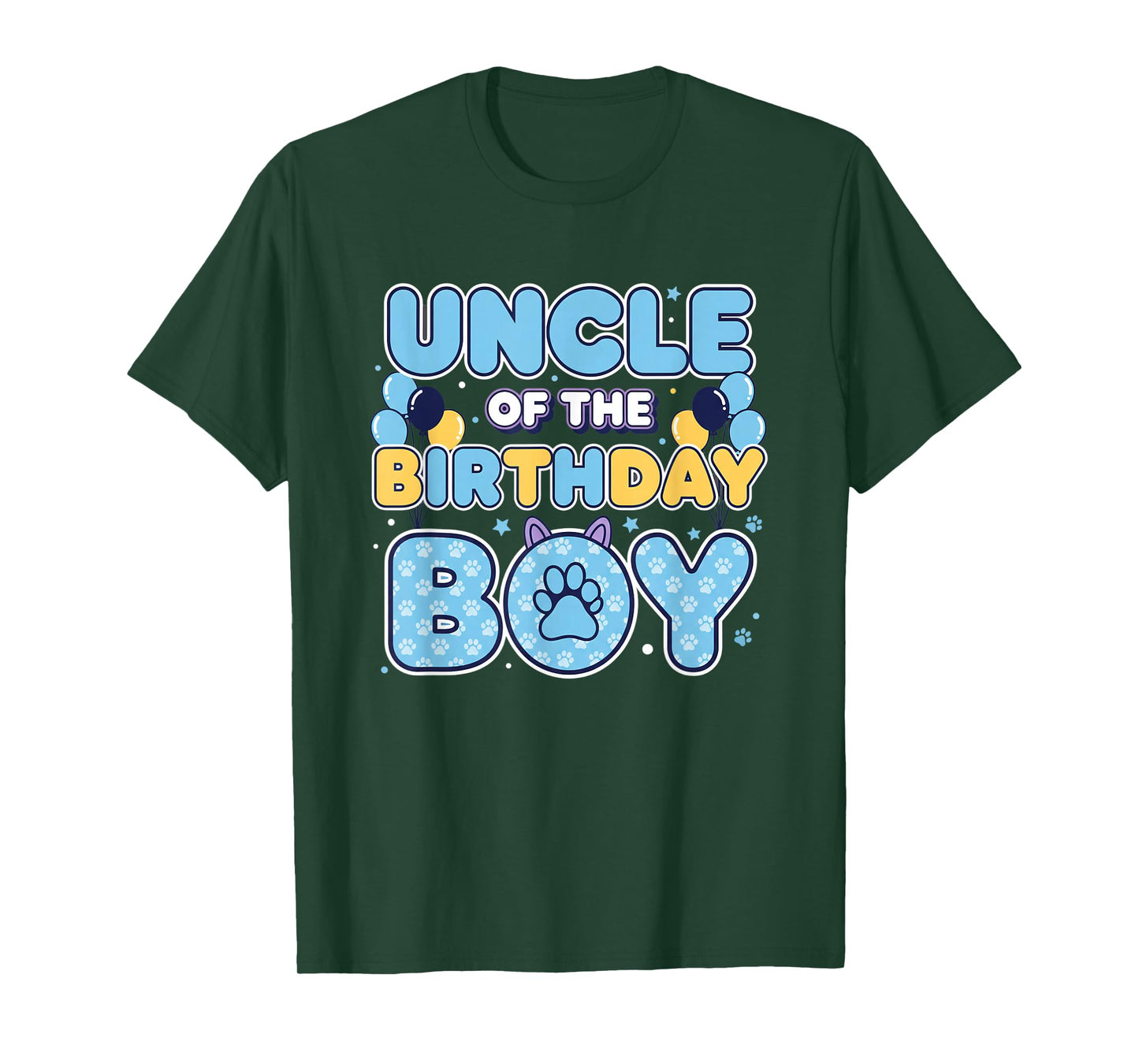Uncle of The Birthday Boy Family Matching Birthday Party Paw T-Shirt