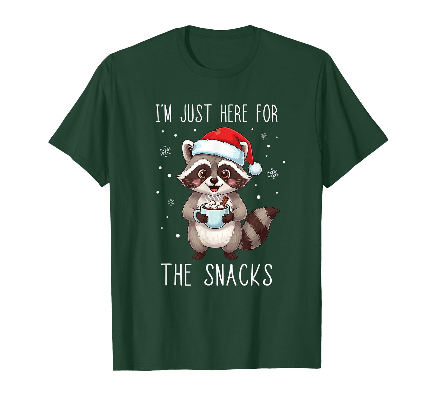 I'm Just Here for The Snacks Christmas Raccoon T-Shirt