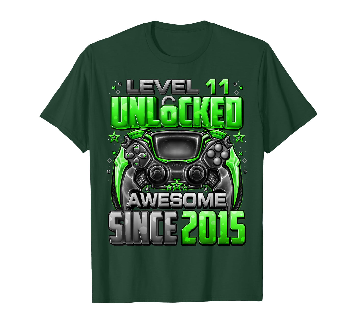Level 11 Unlocked Awesome Since 2015 11th Birthday Gaming T-Shirt