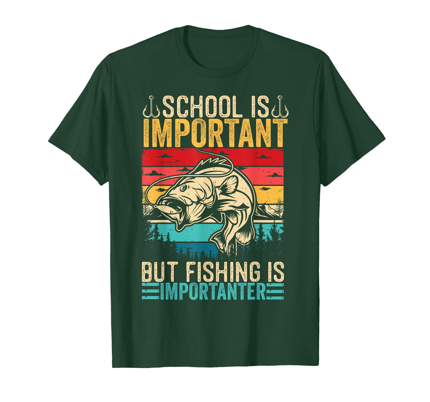 School is Important But Fishing is Importanter Fish Bass Men T-Shirt