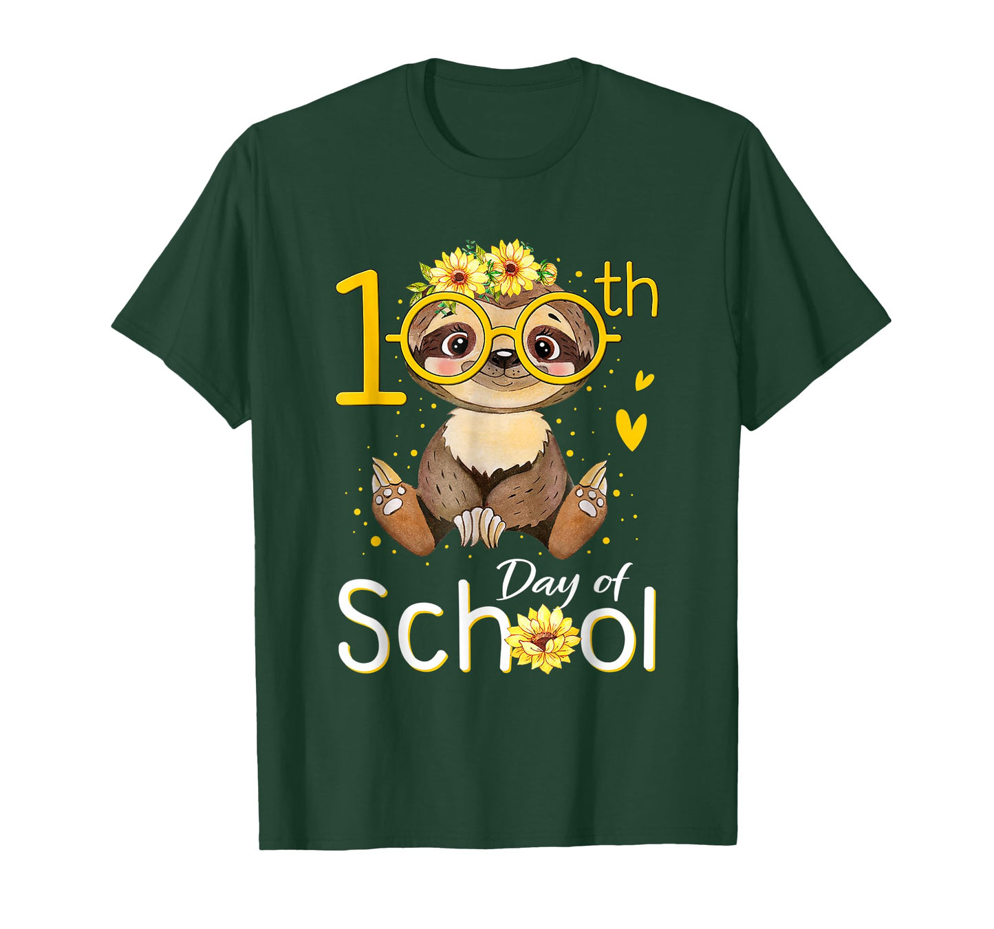 Happy 100 Days of School Sloth 100th Day of School Sloth T-Shirt