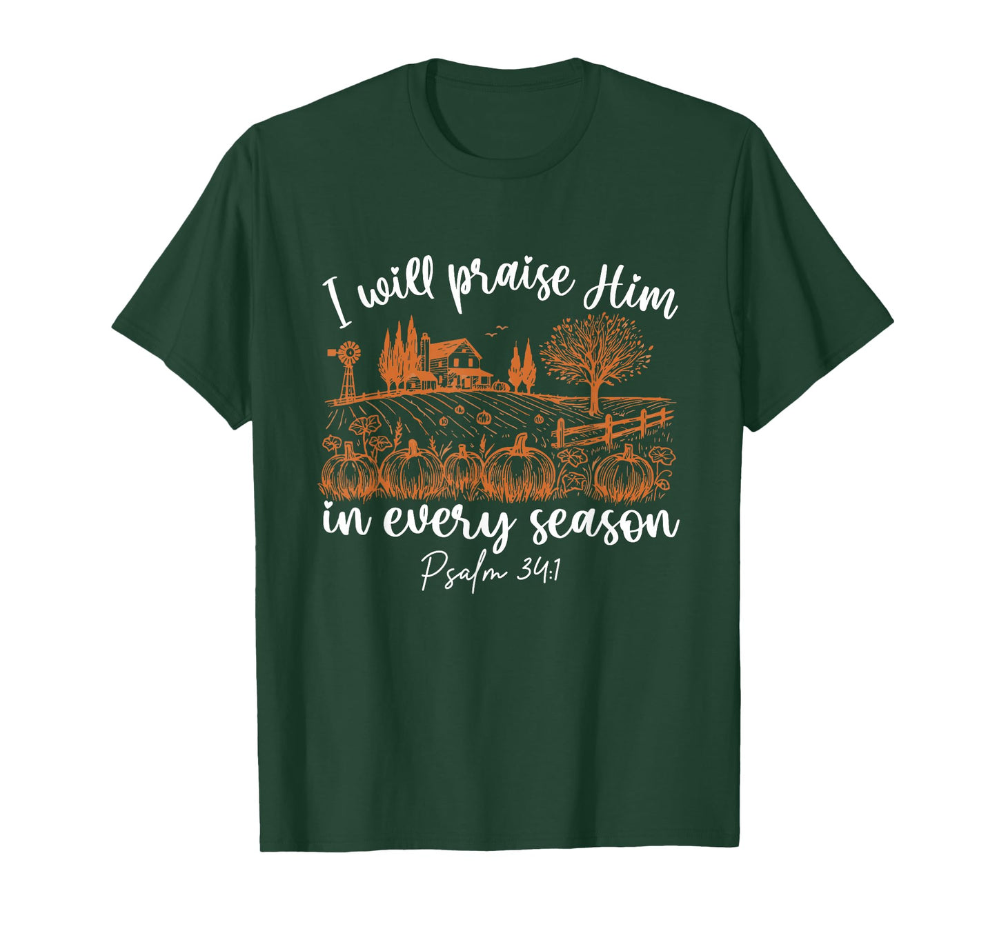 I Will Praise Him in Every Season Halloween Jesus Pumpkin T-Shirt