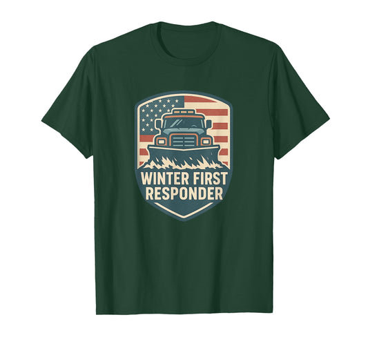 Snowplow Operator Snow Removal Winter First Responder T-Shirt