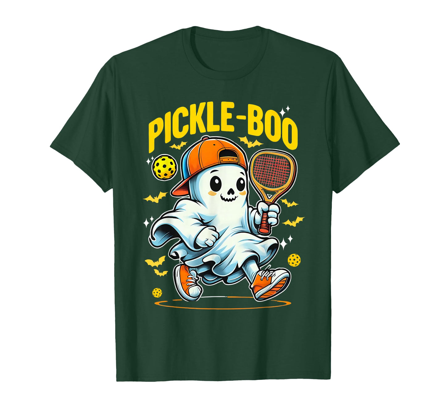 Halloween Pickleball Team Funny Halloween Pickle-Boo Ghost T-Shirt