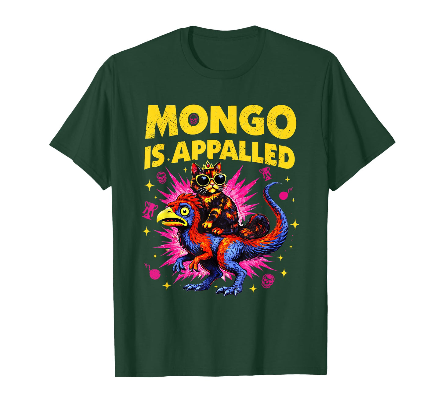 Mongo is Appalled Funny Cat Riding Dinosaur Meme T-Shirt