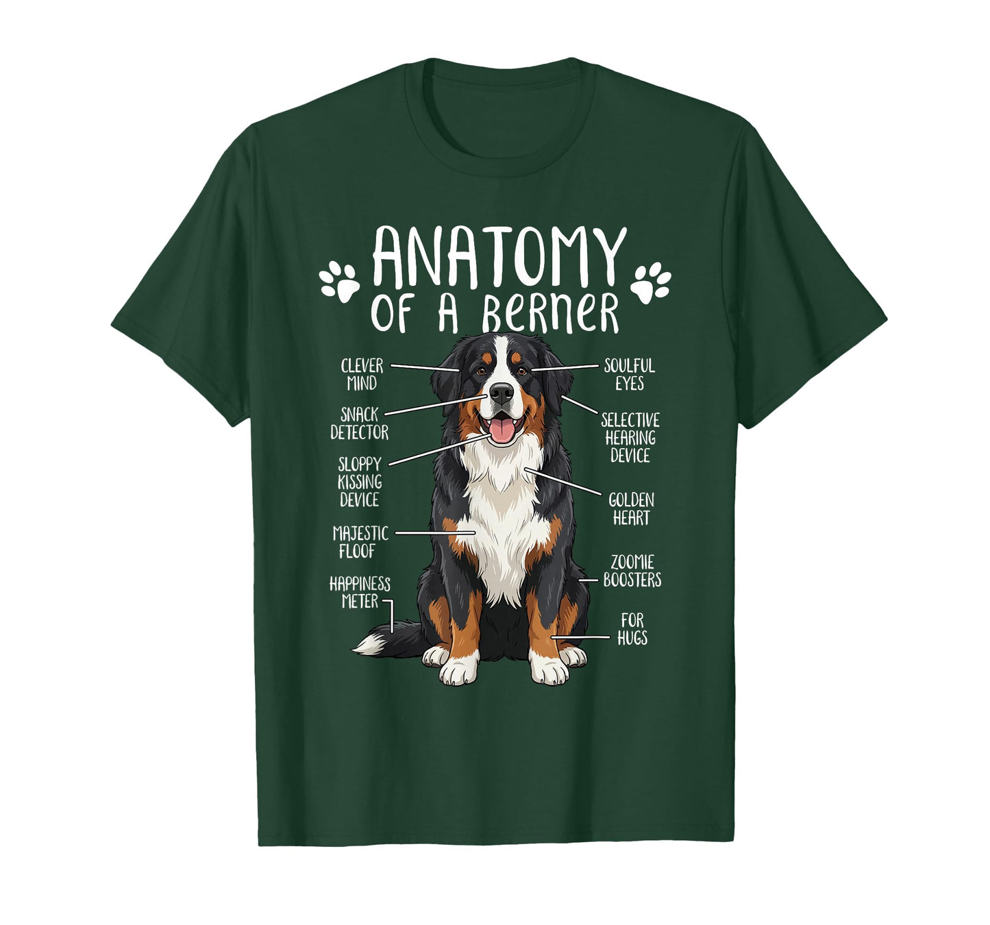 Funny Anatomy Bernese Mountain Dog Cute Berner Lover Owner T-Shirt