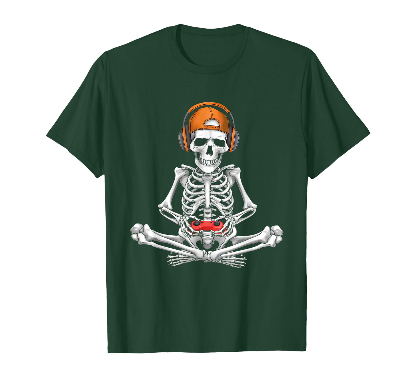 Video Game Skeleton Halloween Gaming Teens Gamer Men Boy Kid T-Shirt