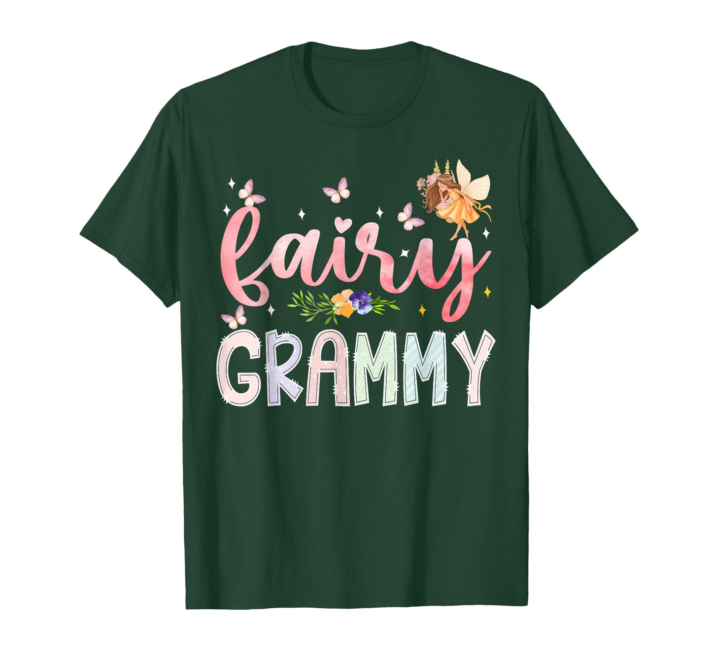 Fairy Grammy Magical Floral Birthday Girl Fairytale Family T-Shirt