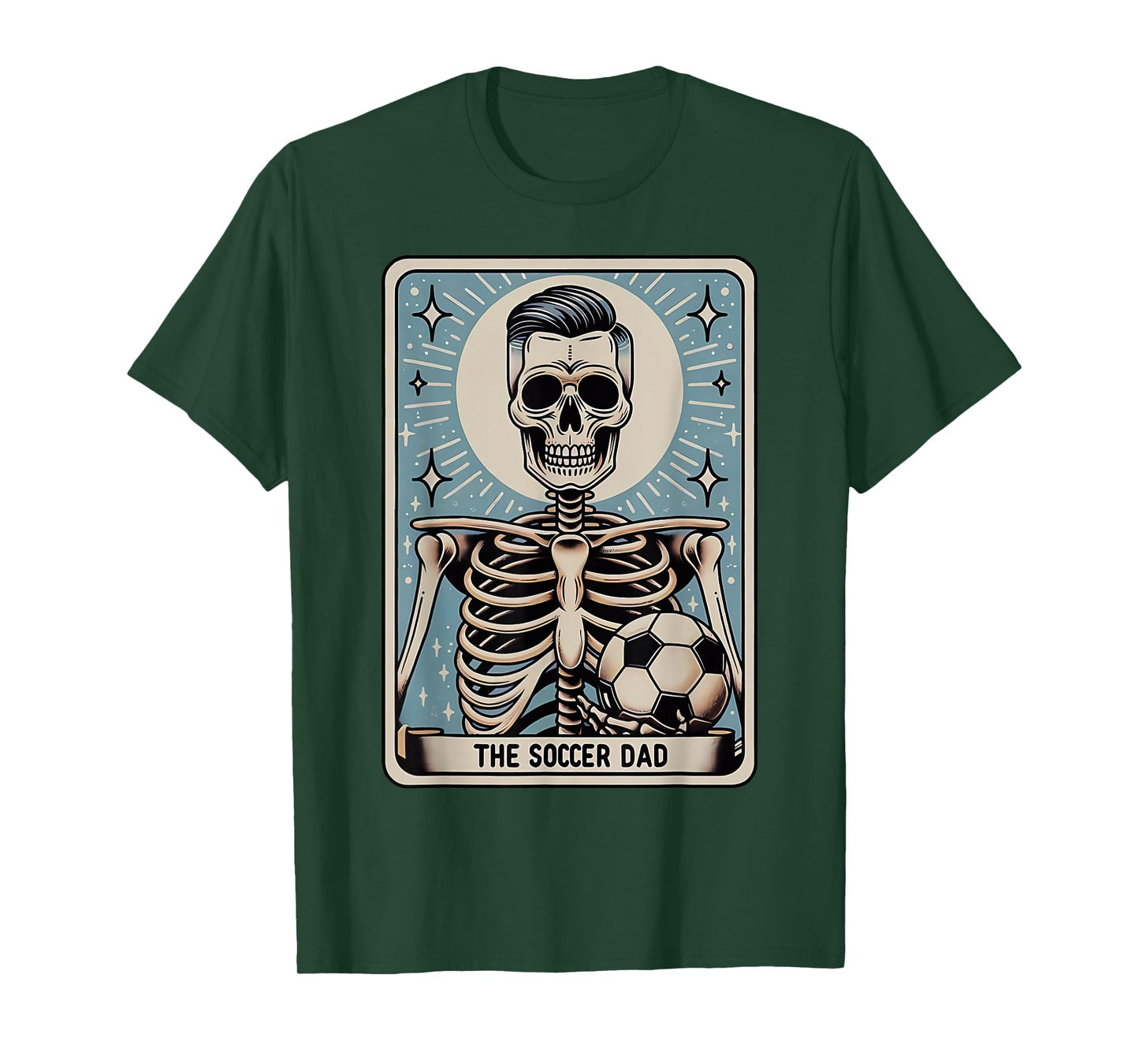 Funny Skeleton Soccer Dad Tarot Card Halloween Sport Lover T-Shirt