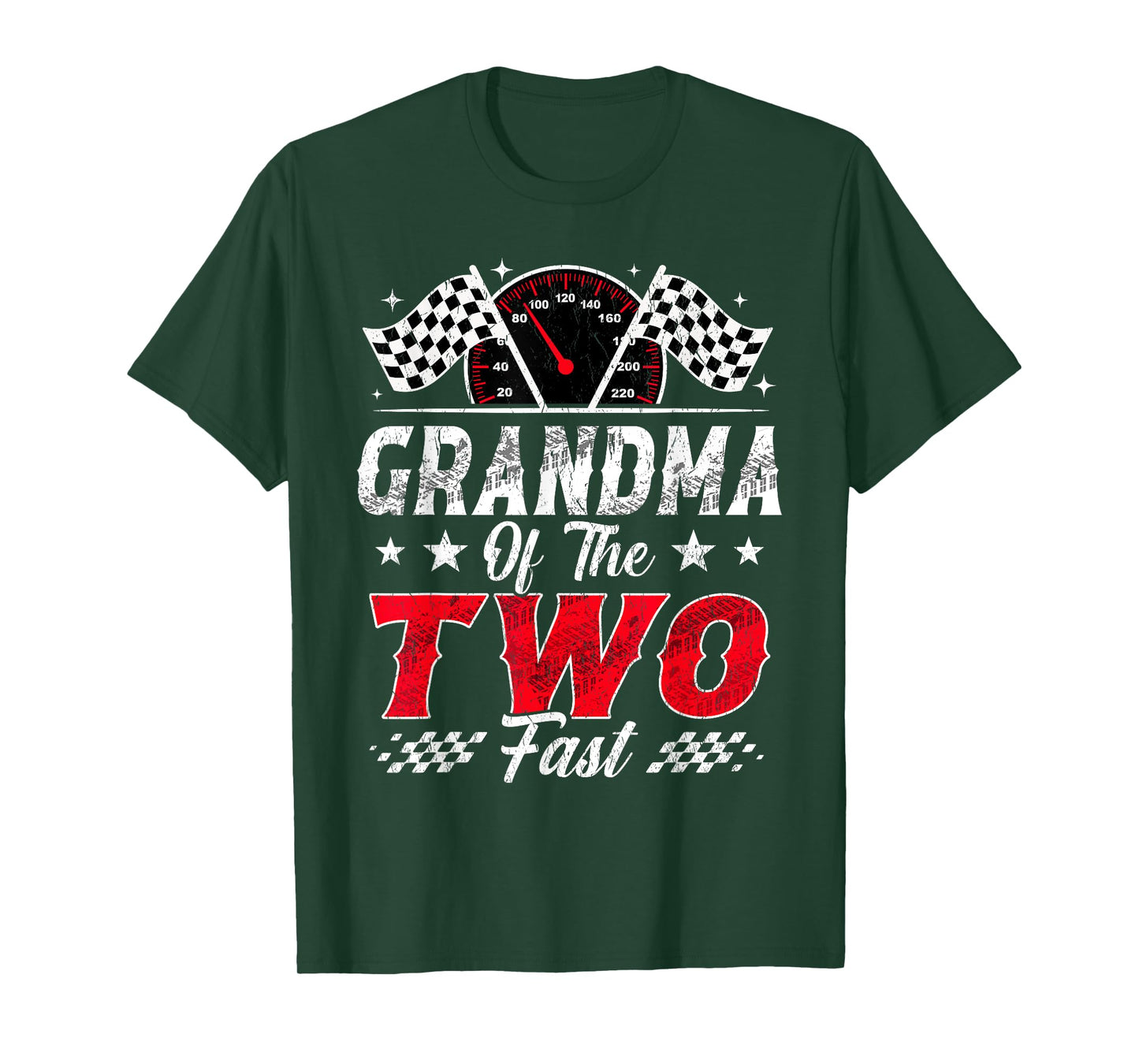 Grandma of The Two Fast 2nd Birthday Racing Car Family T-Shirt