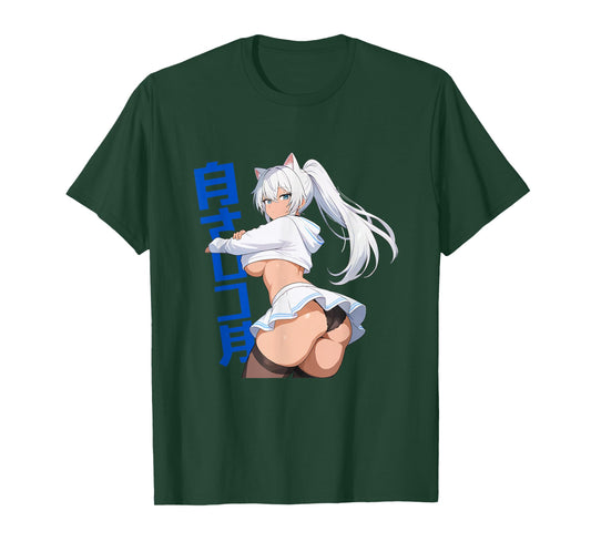 Sexy Waifu Anime Girl Cat Kitten Ears Lingerie Japanese Art T-Shirt