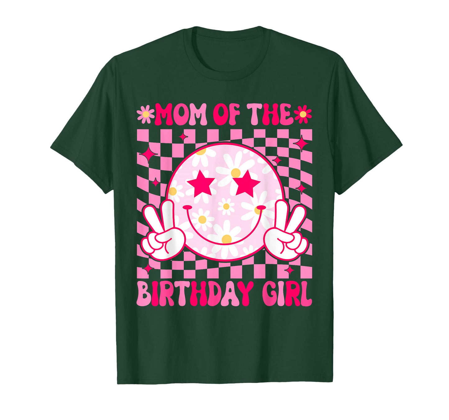 Mom of The Birthday Girl Groovy Birthday Teens Girls Preppy T-Shirt