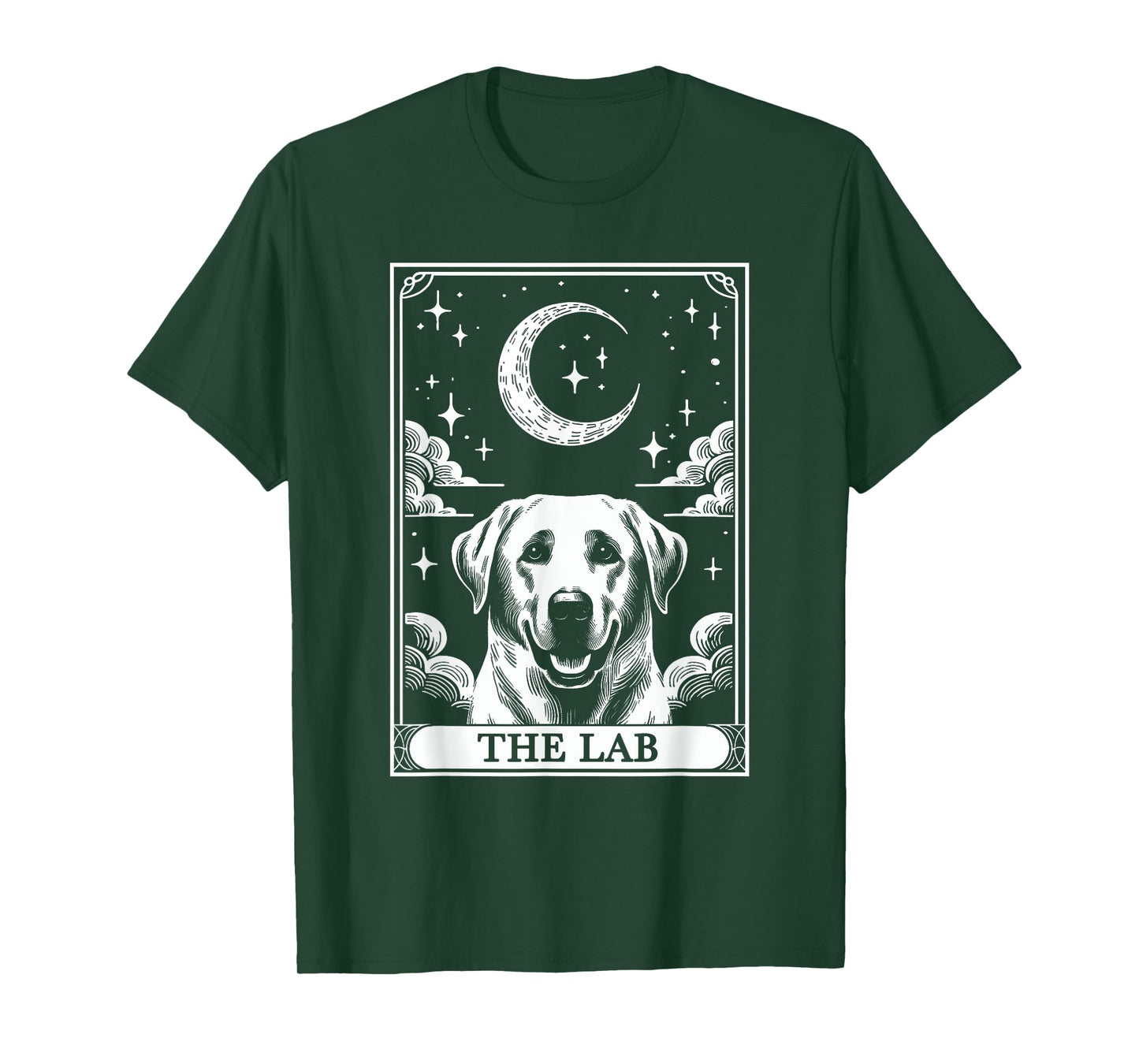 Tarot Card Vintage Crescent Moon Labrador Retriever Dog Mom Men Women Girls Kids T-Shirt