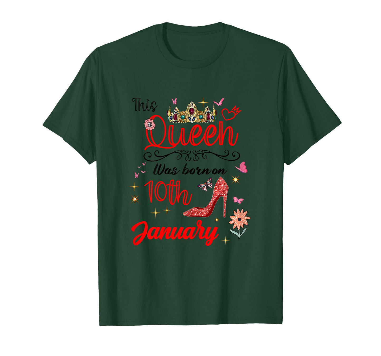 January 10 Birthday This Queen was Born on January 10th T-Shirt