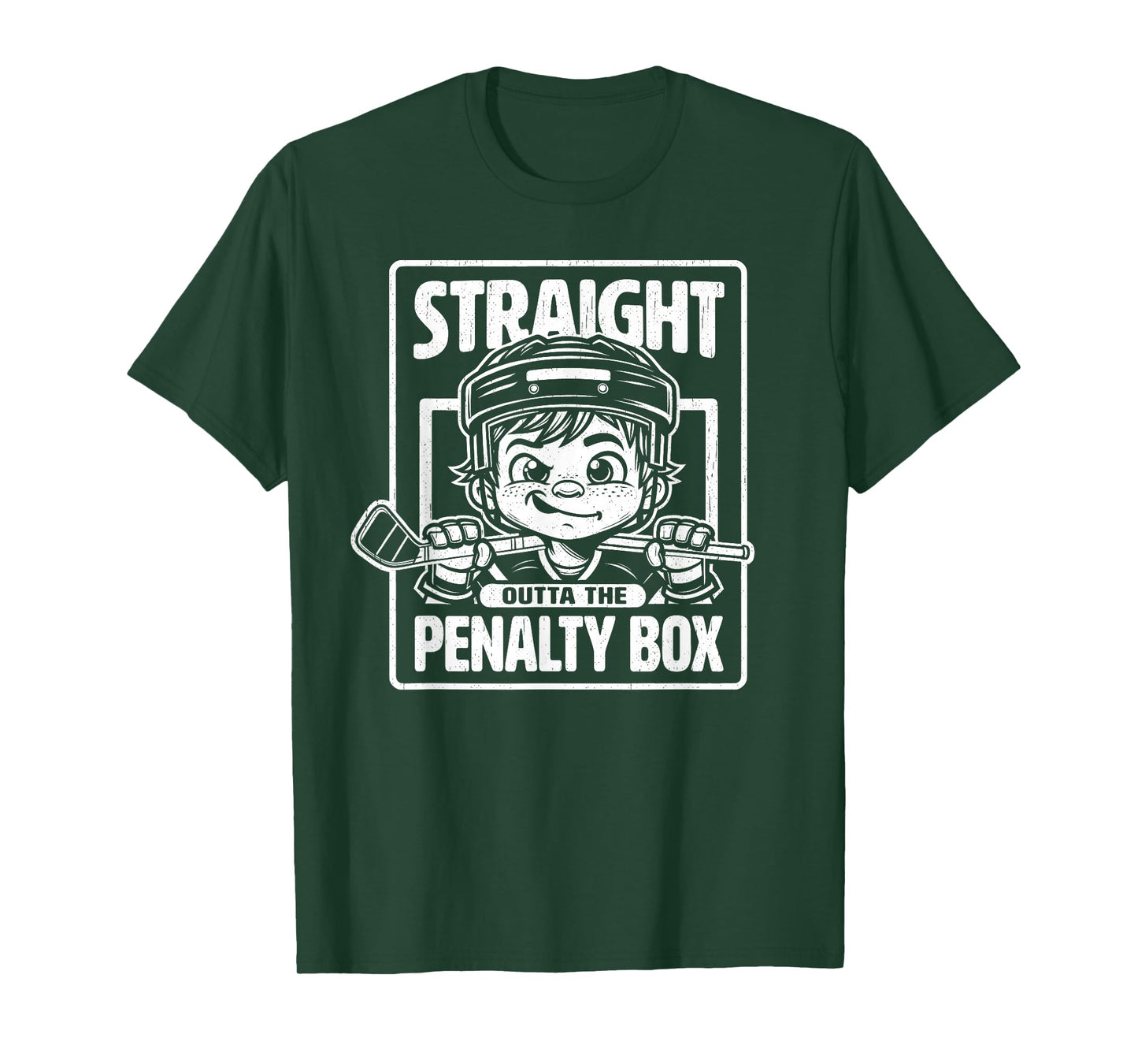 Straight Outta The Penalty Box Funny Boys Youth Kids Hockey T-Shirt