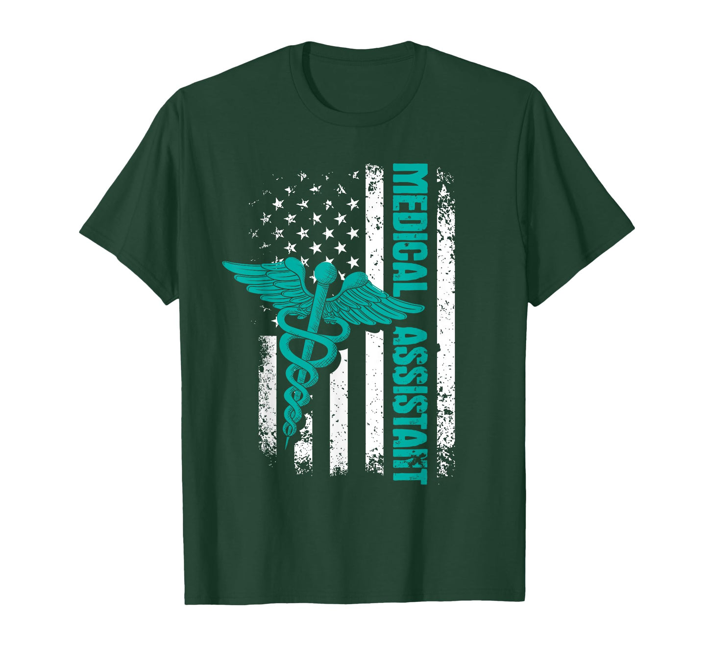 Medical Assistant - USA American Flag Healthcare Worker CMA T-Shirt