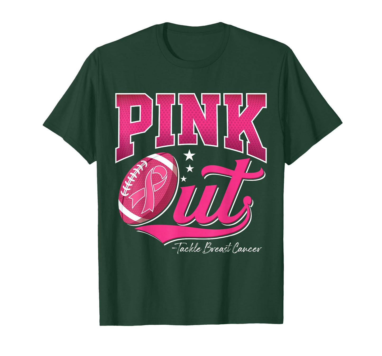 Pink Out Football Breast Cancer Awareness Men Women Kids T-Shirt