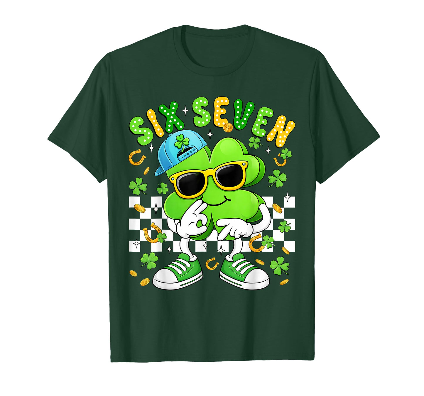 Funny 6 7 Meme 67 Six Seven Bruh St Patricks Day Boys Kids T-Shirt