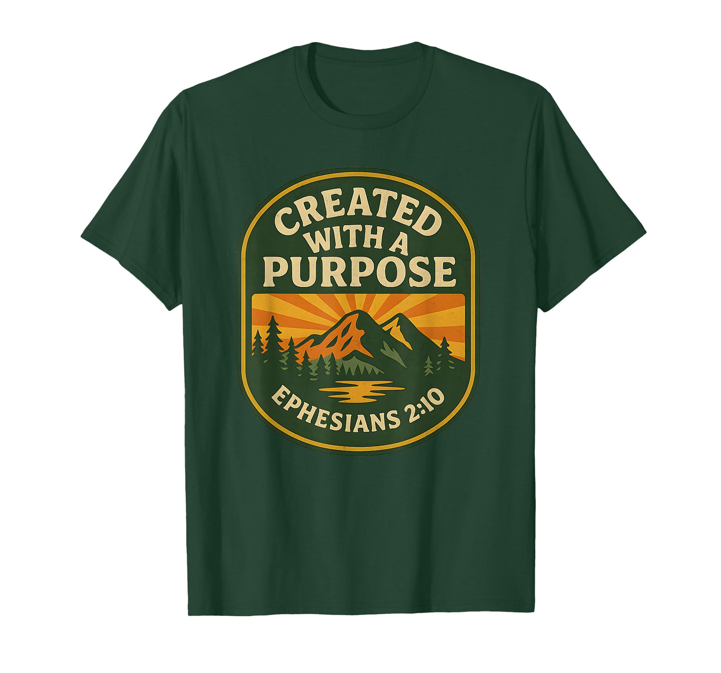 Retro Created with A Purpose Ephesians 2 10 Bible Verse T-Shirt