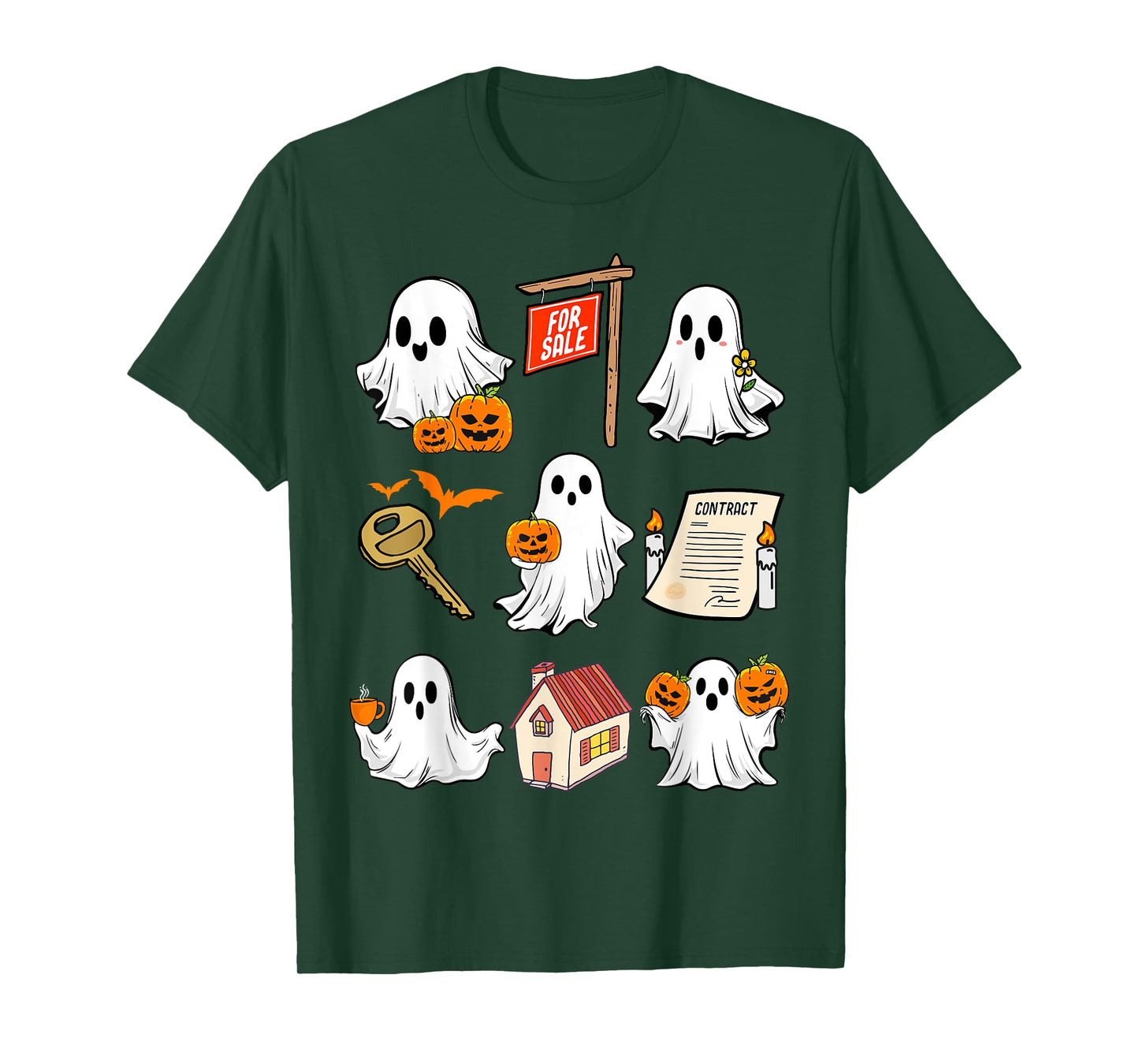 Halloween Real Estate Agent Spooky Ghost Boo Broker Realtor T-Shirt
