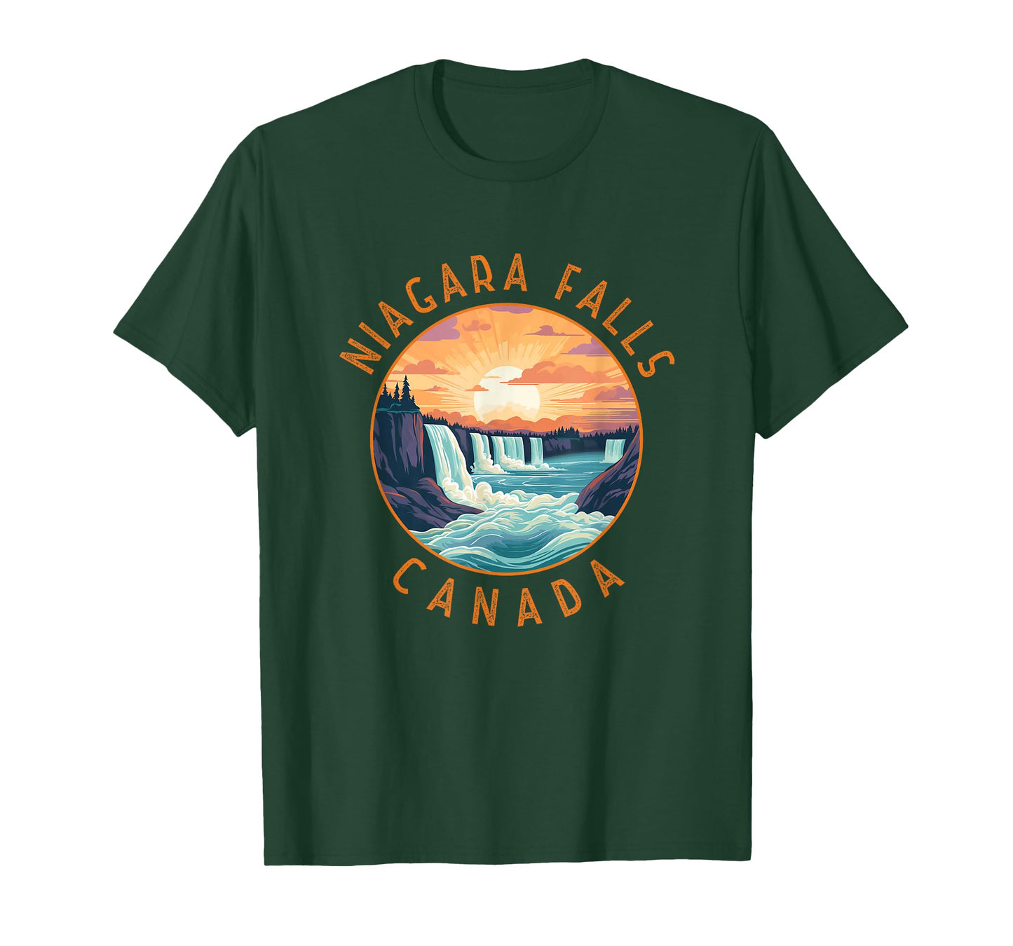 Niagara Falls Canada Retro Distressed Circle Vintage T-Shirt