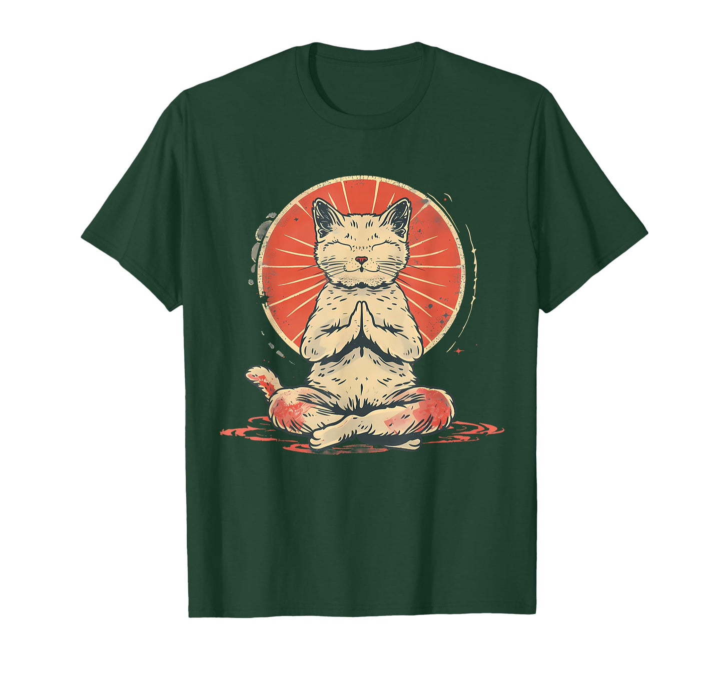 Cat Meditation Zen Buddha Spirituality Hindu Buddhist T-Shirt for Men Women Kids